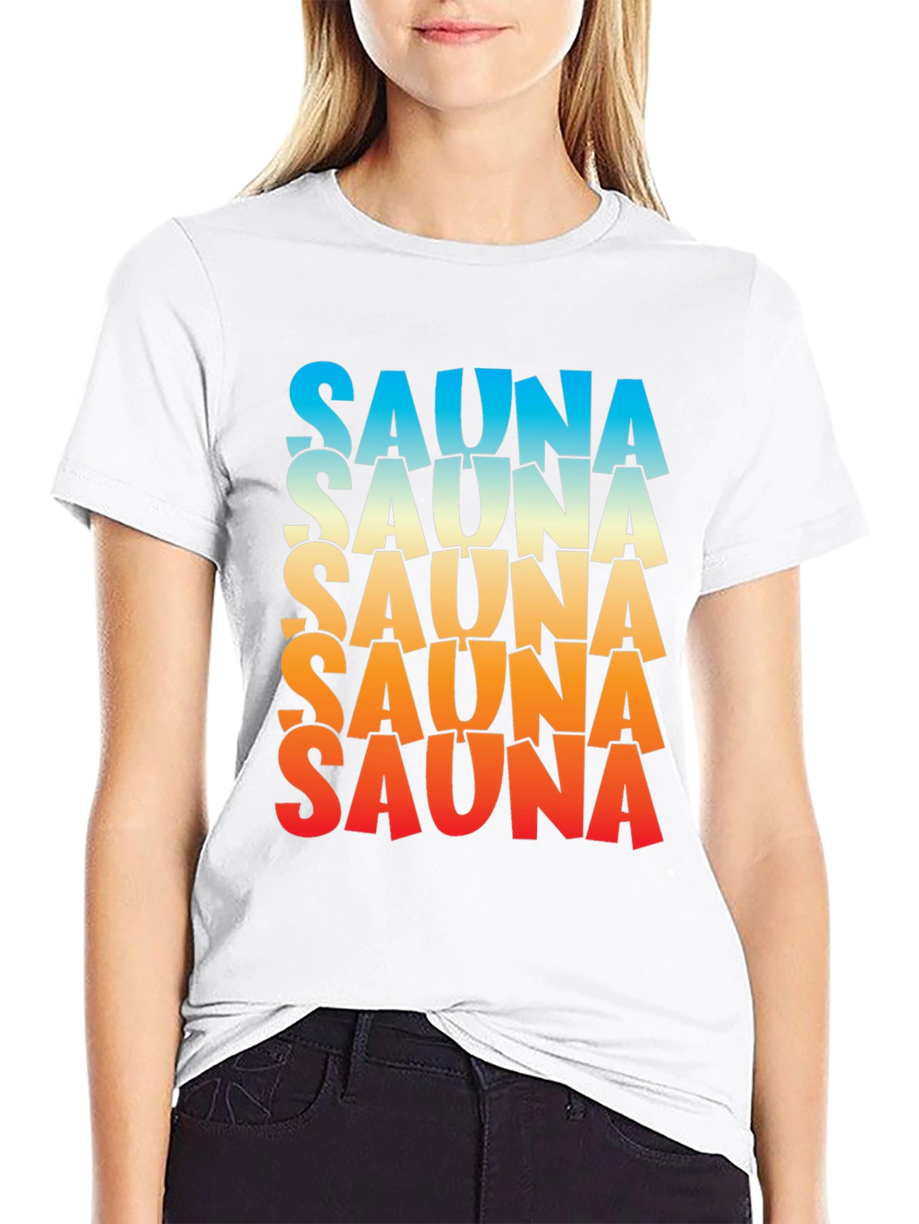 Sauna Graphic Tee - Gradient Text Unisex Shirt