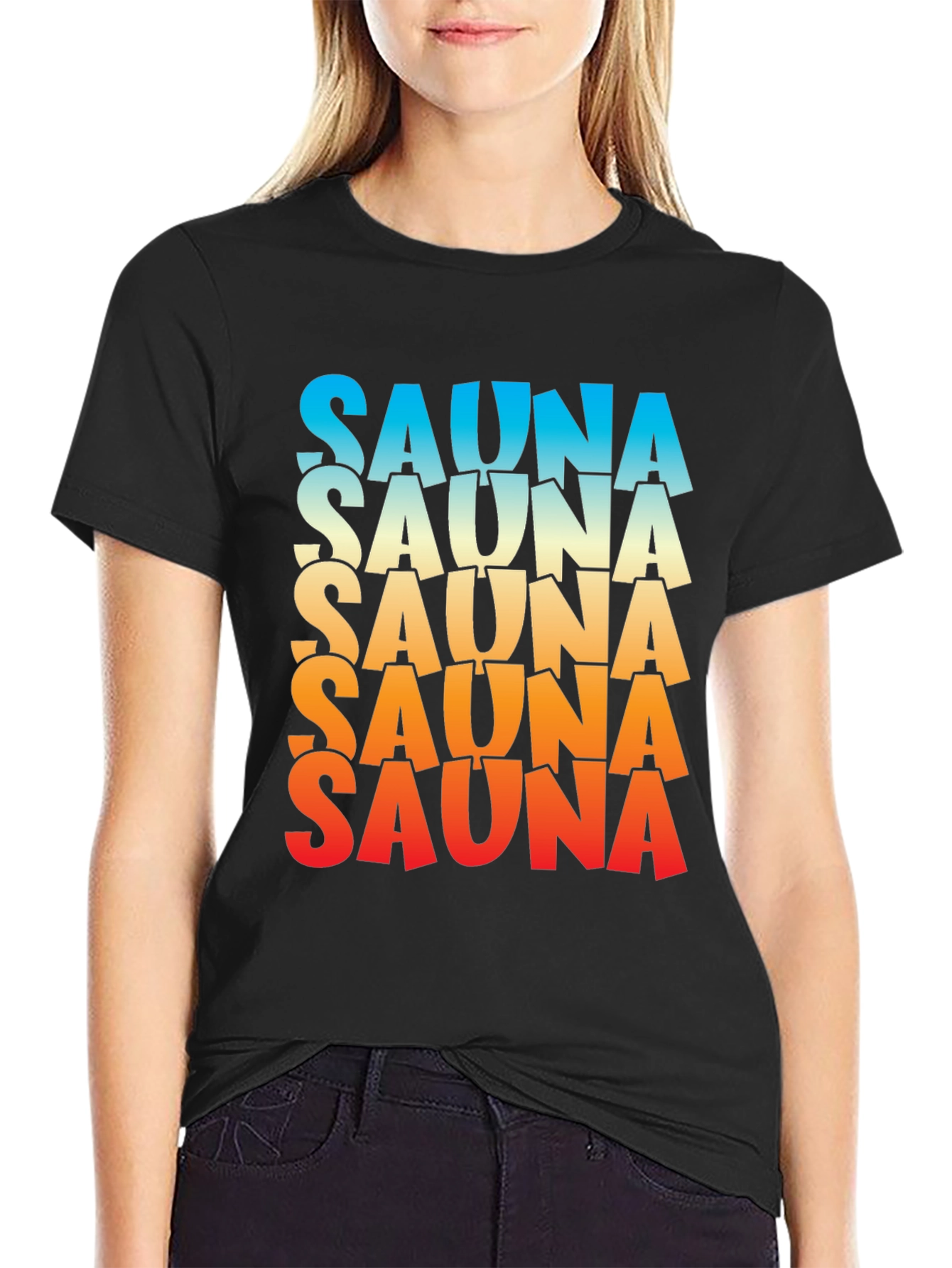 Sauna Graphic Tee - Gradient Text Unisex Shirt