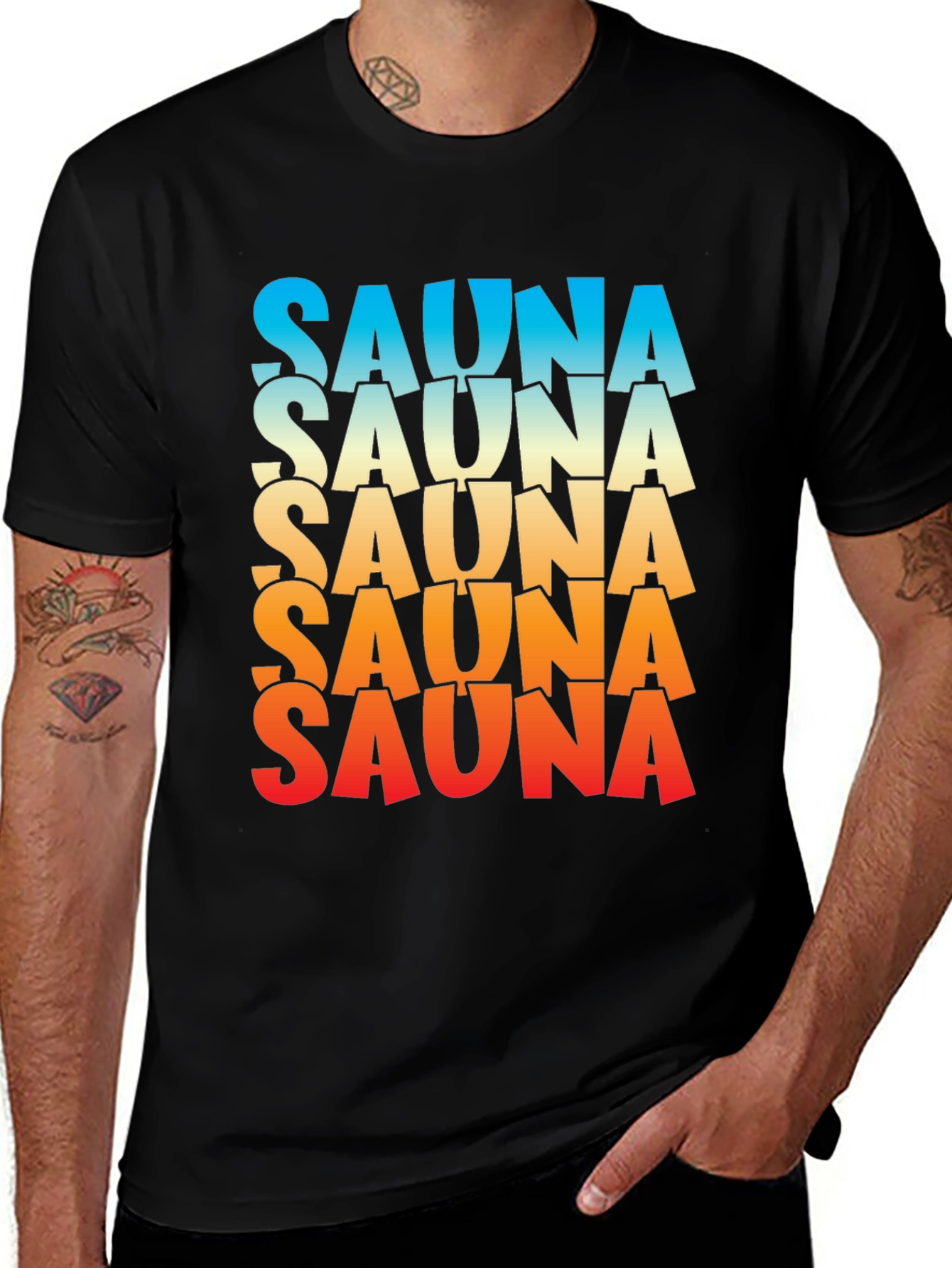 Sauna Graphic Tee - Gradient Text Unisex Shirt