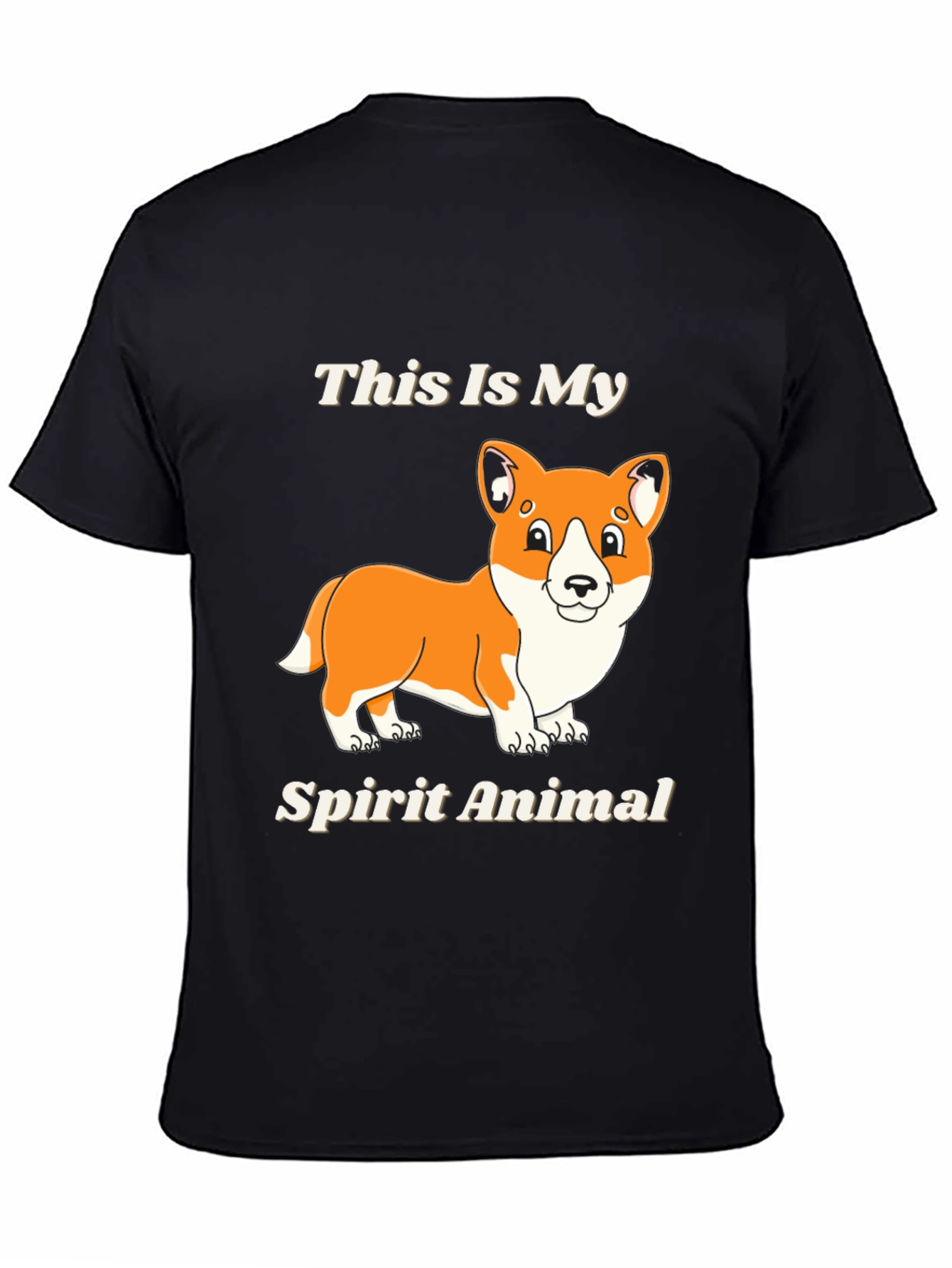 Corgi Spirit Animal Black T-Shirt
