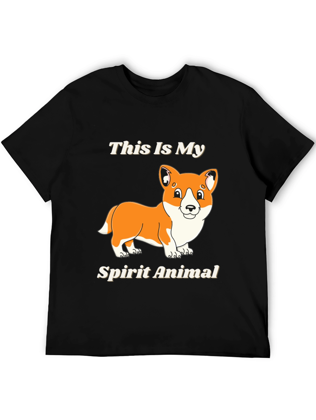 Corgi Spirit Animal Black T-Shirt