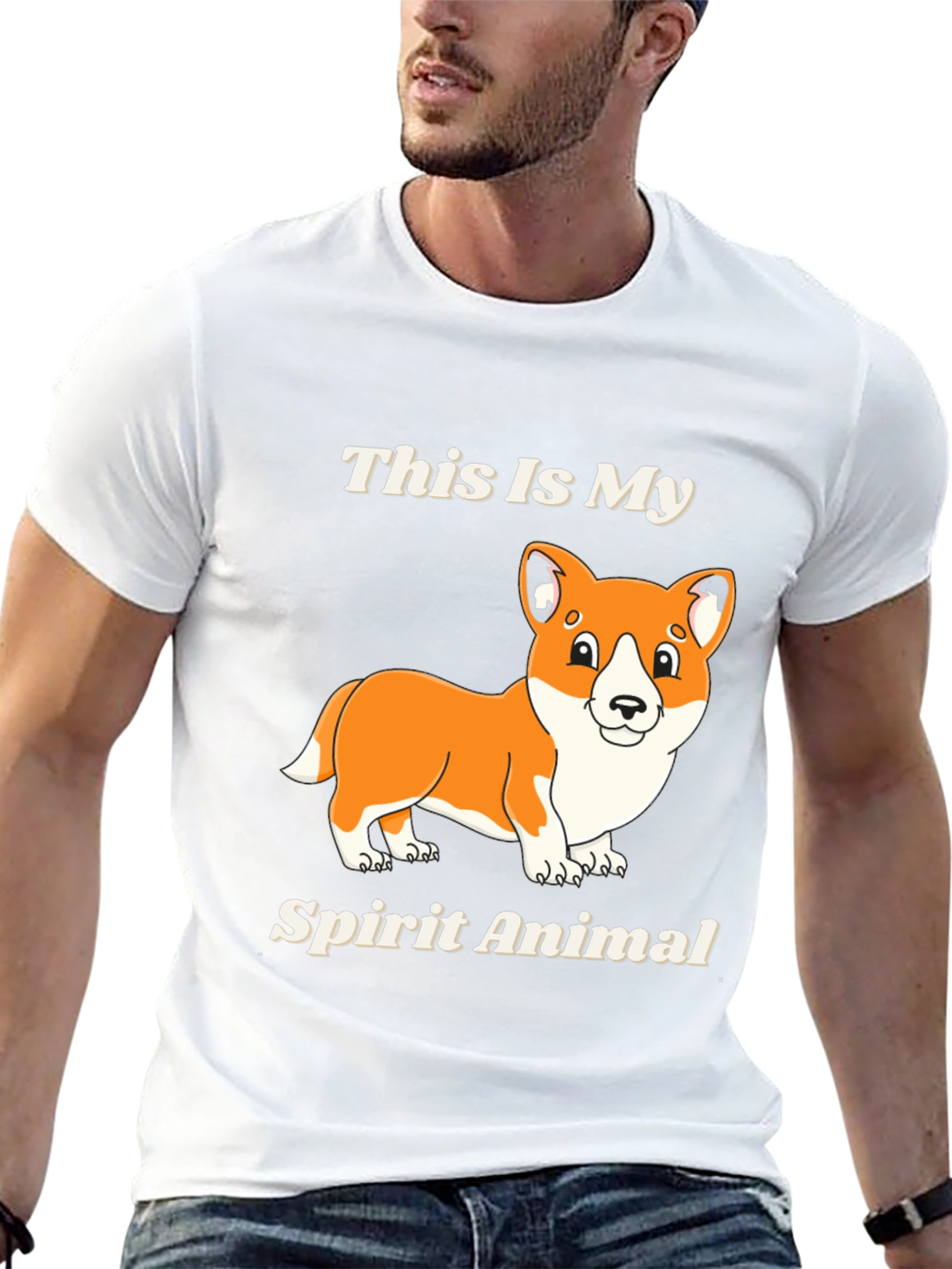 Corgi Spirit Animal Black T-Shirt