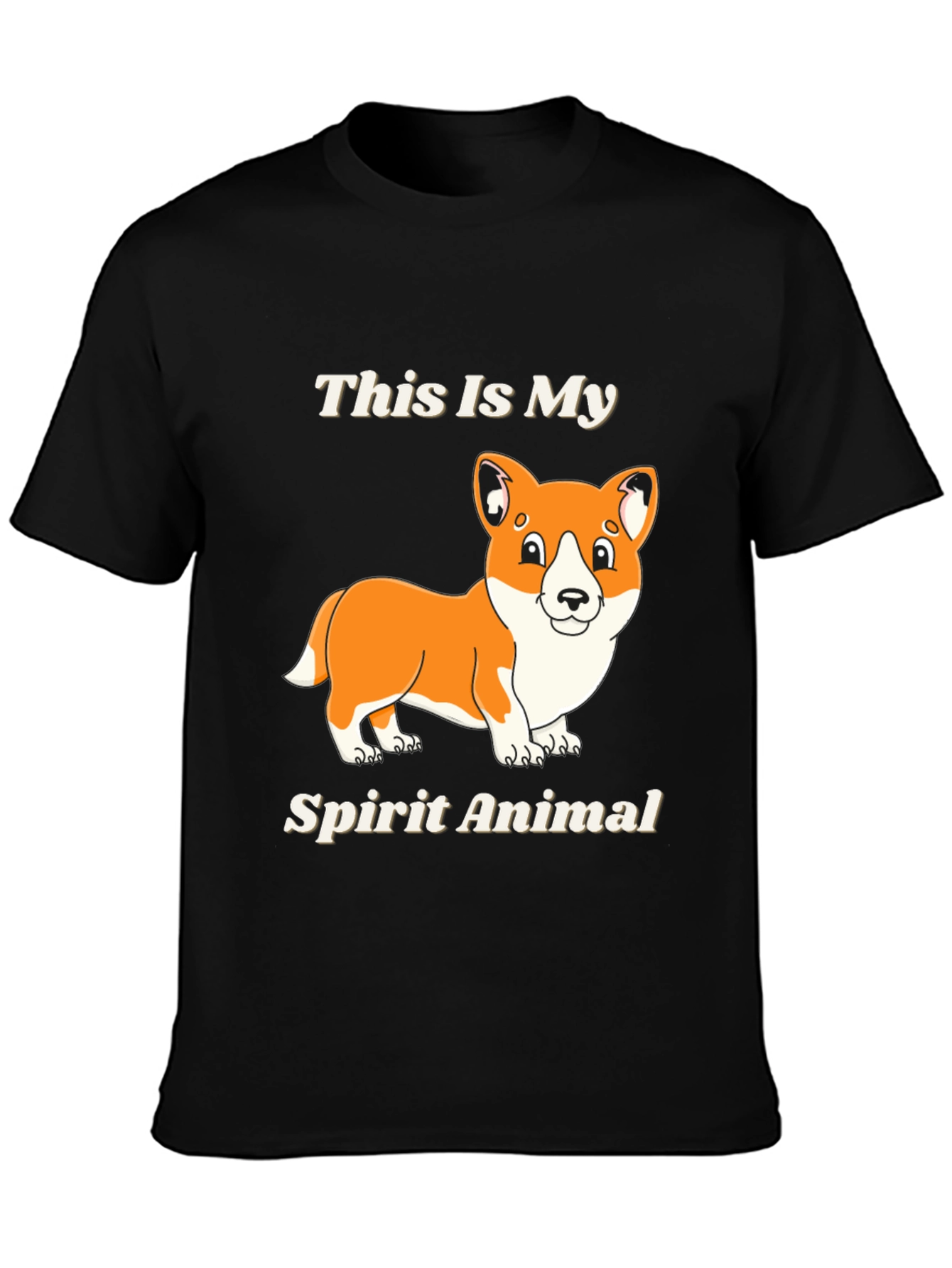 Corgi Spirit Animal Black T-Shirt