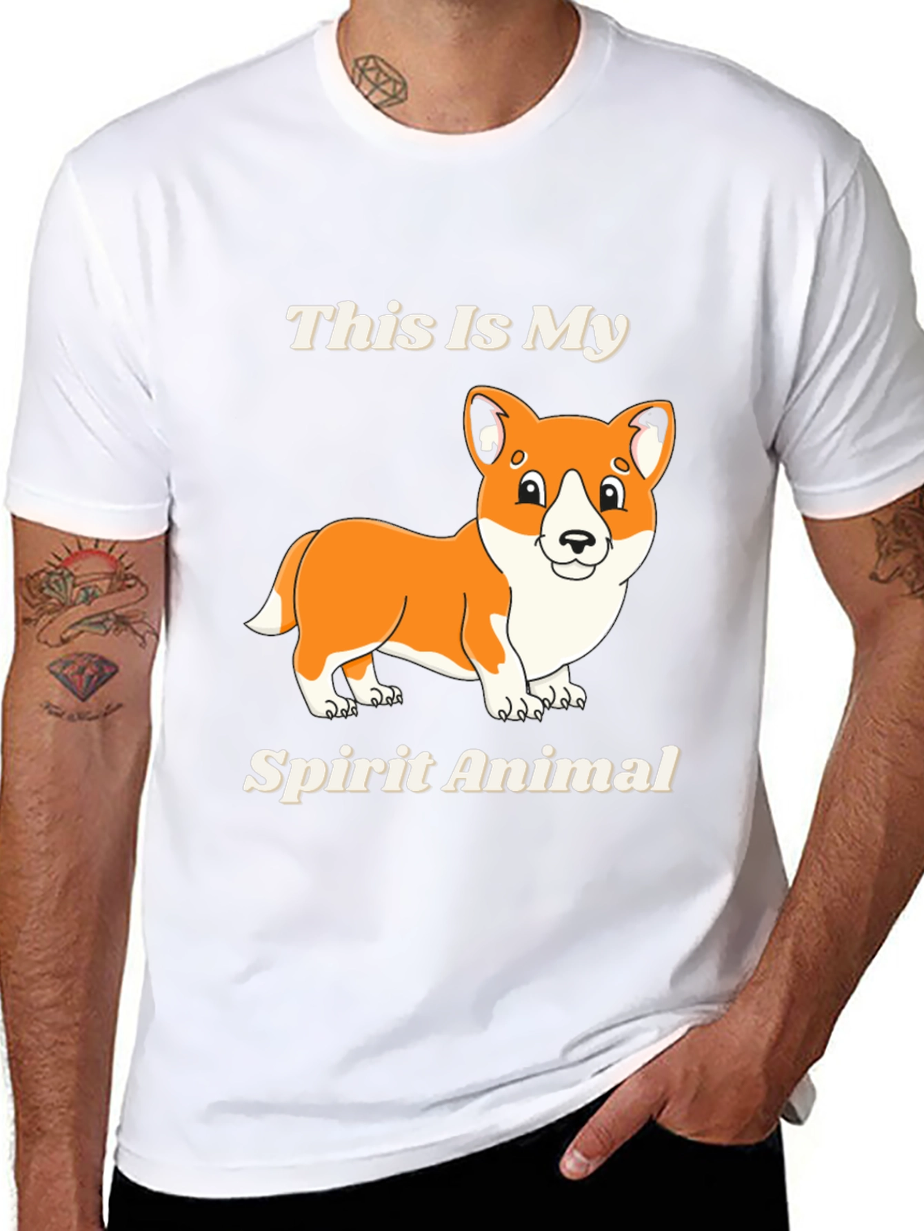 Corgi Spirit Animal Black T-Shirt