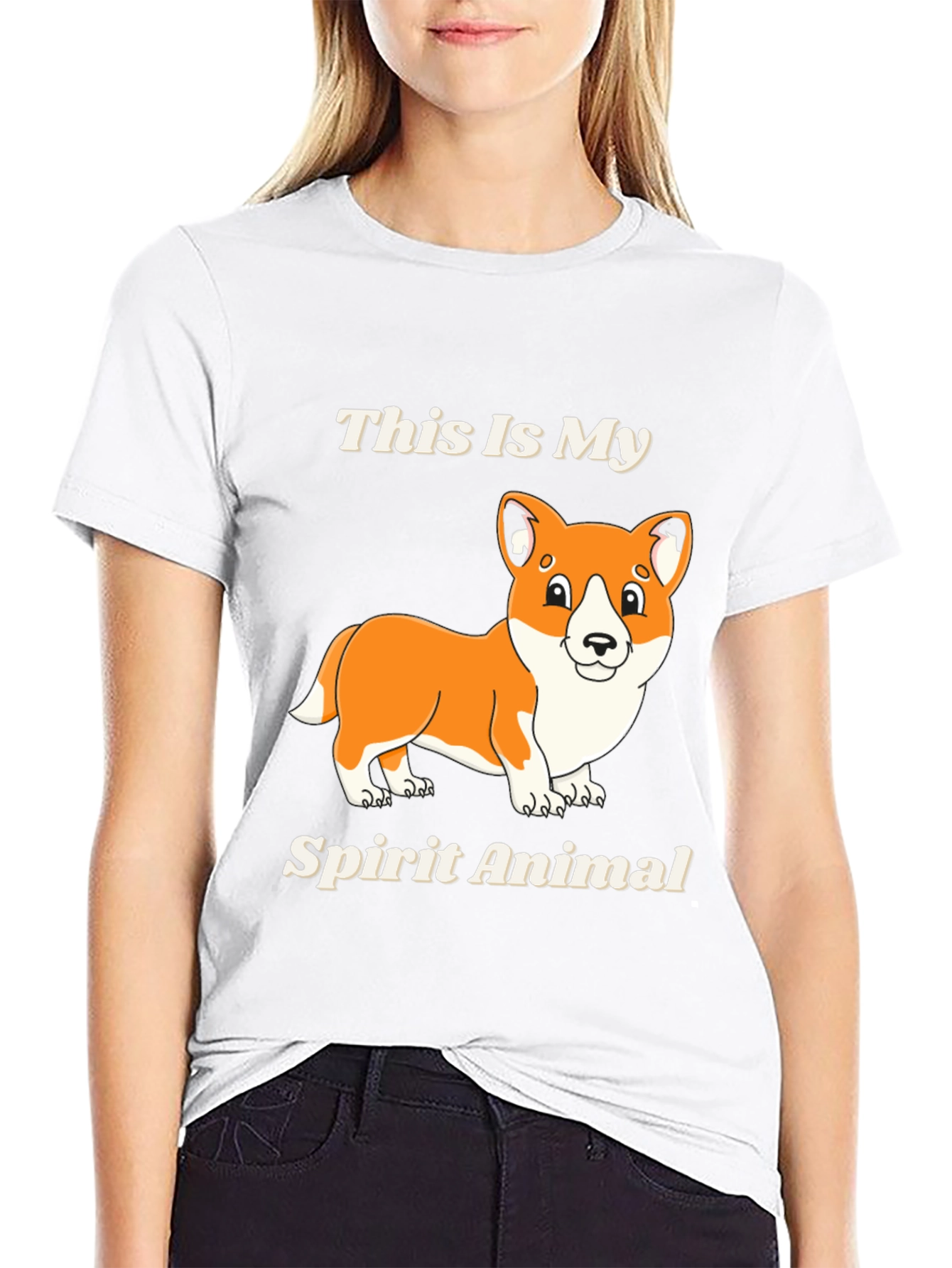 Corgi Spirit Animal Black T-Shirt