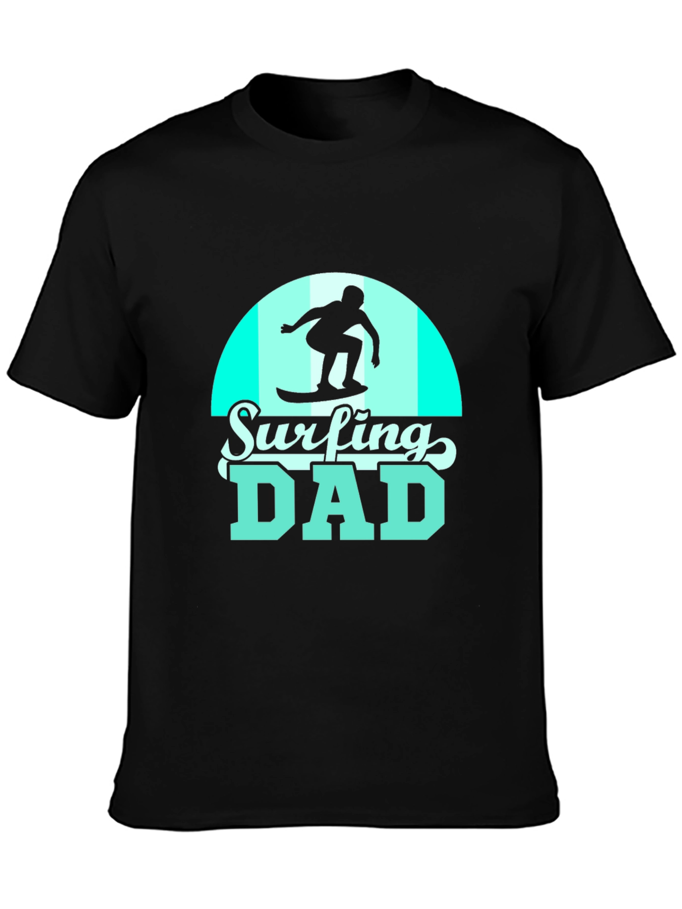 Surfing Dad Black Graphic Tee