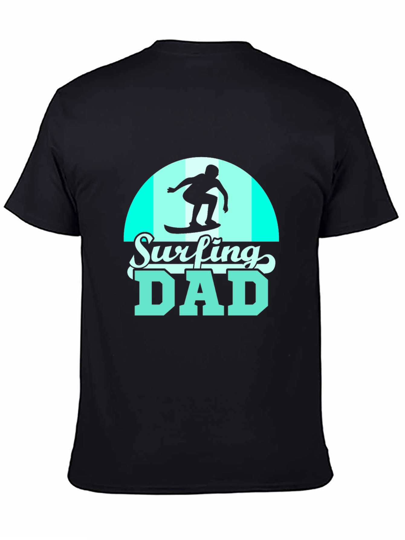Surfing Dad Black Graphic Tee