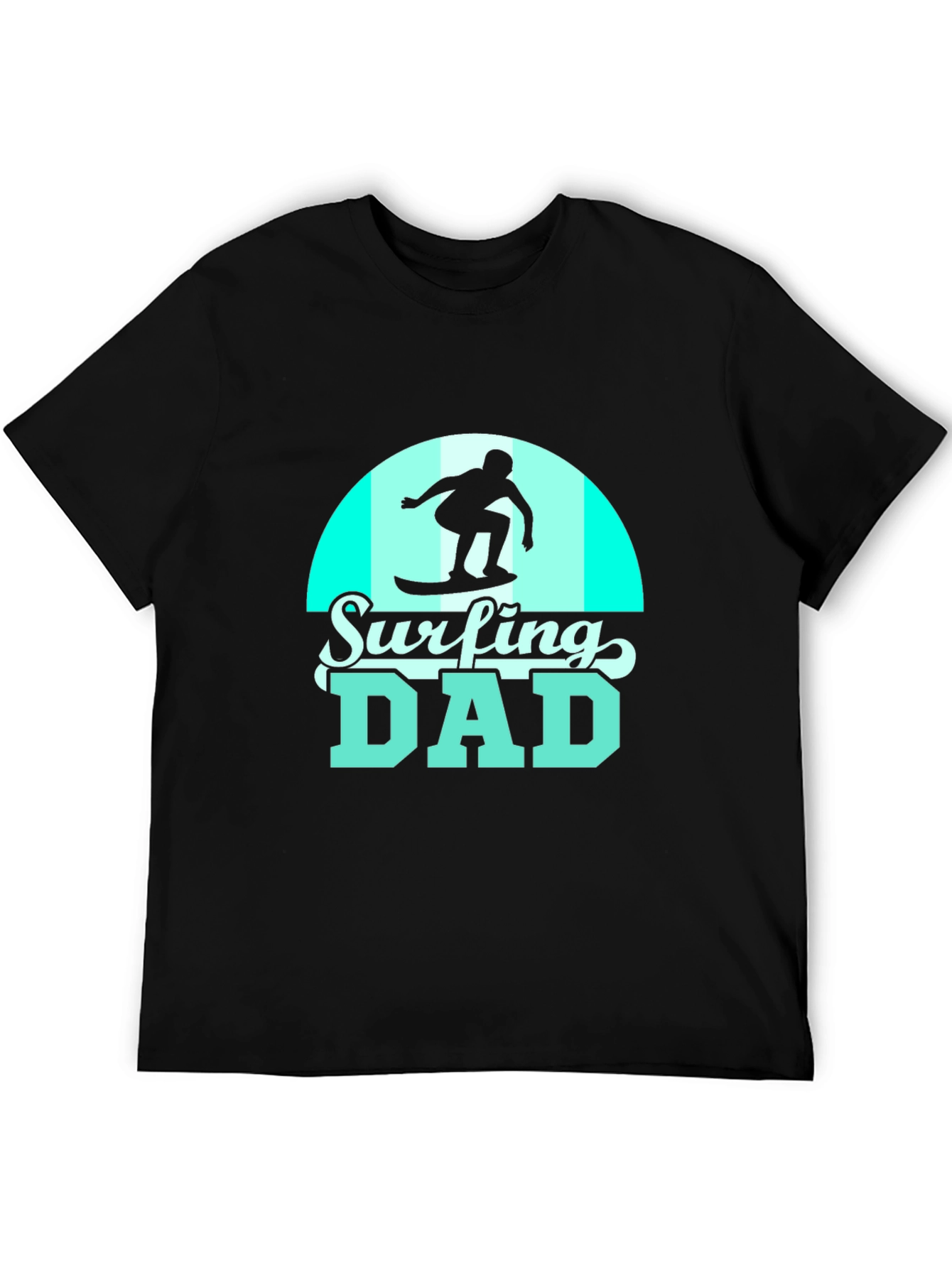 Surfing Dad Black Graphic Tee
