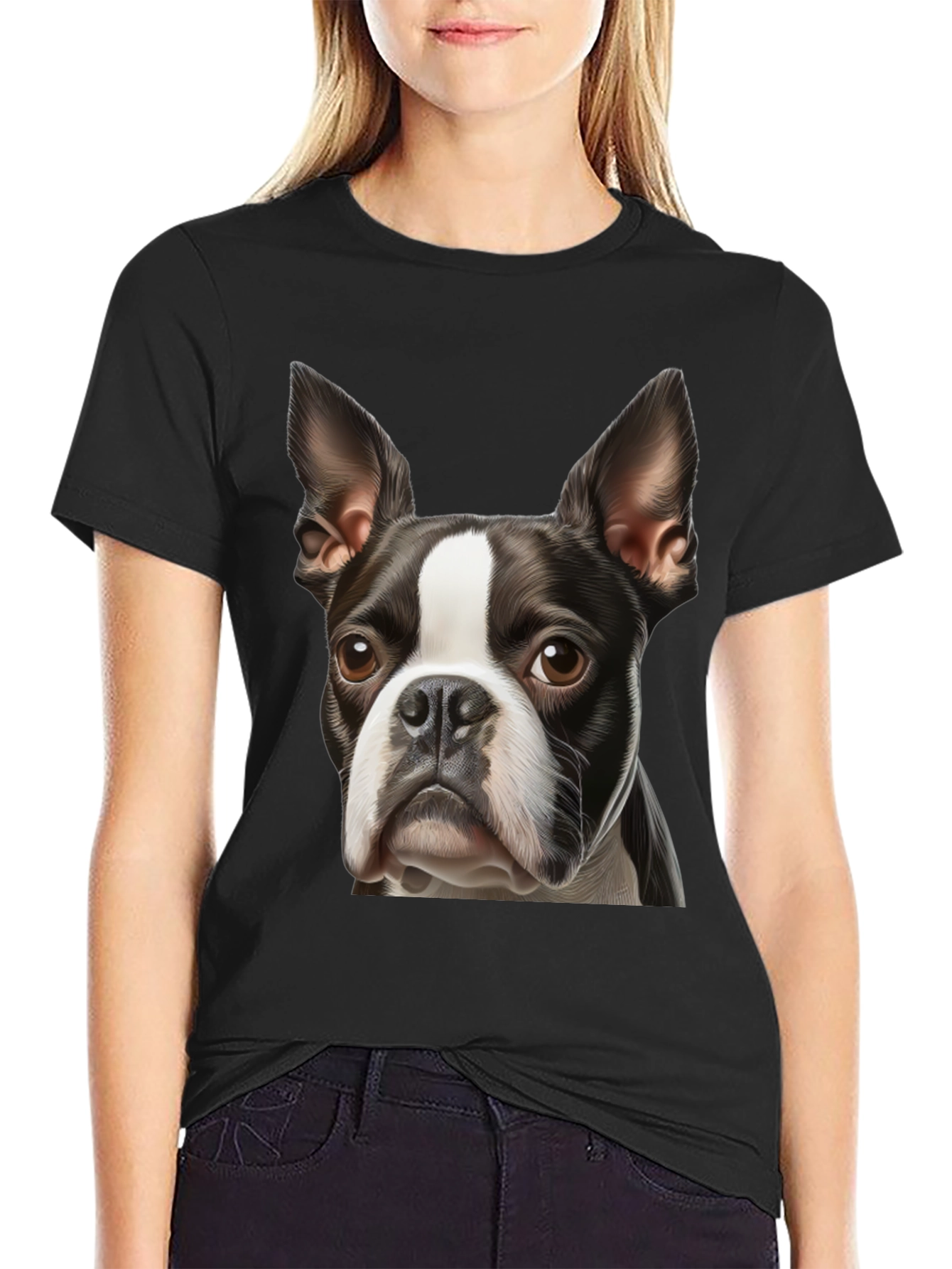 Boston Terrier Graphic Tee - Black