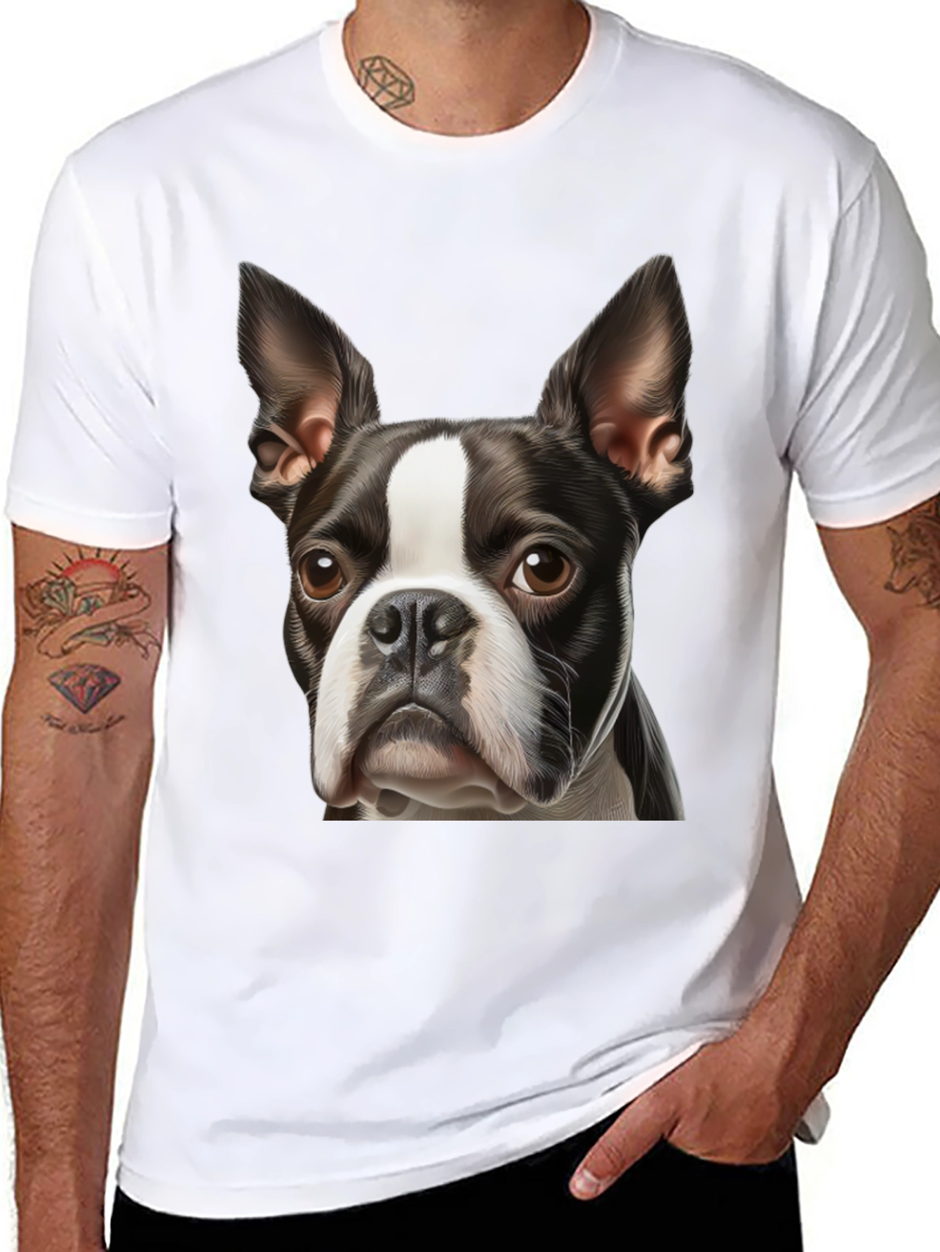 Boston Terrier Graphic Tee - Black