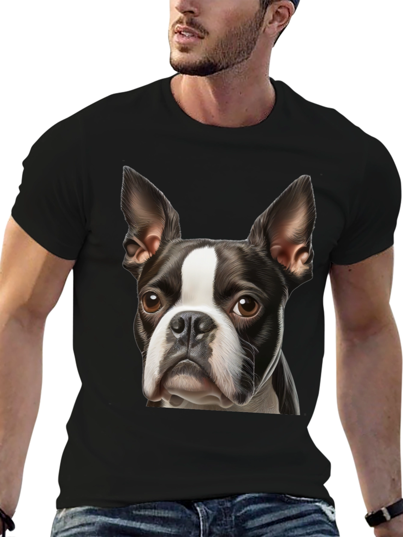 Boston Terrier Graphic Tee - Black