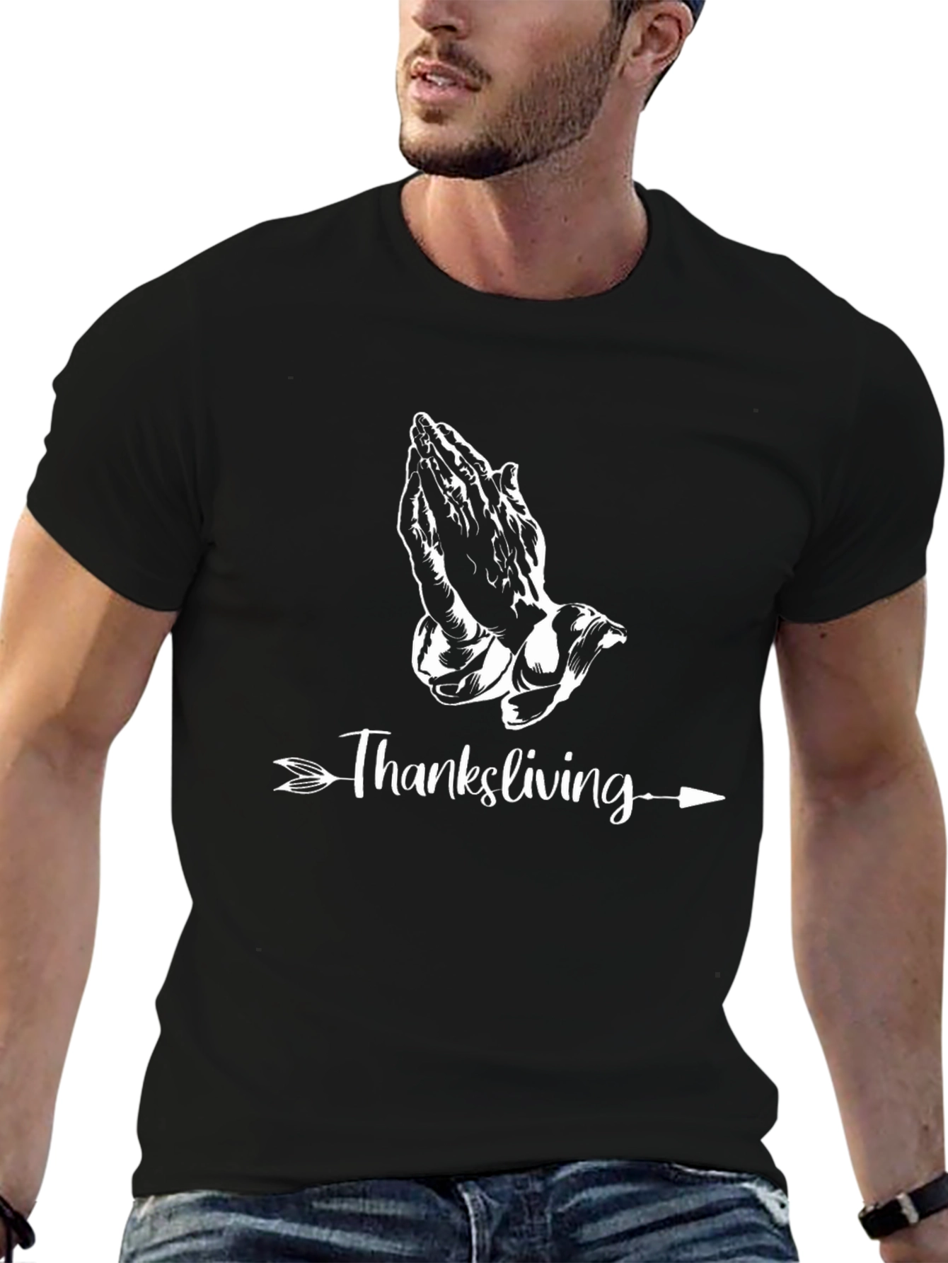 Thanksgiving Prayer Hands Arrow T-Shirt