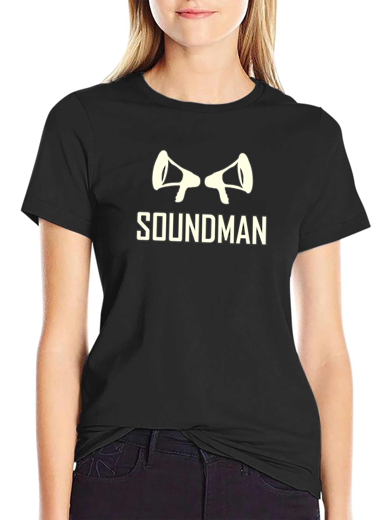 Soundman Graphic Tee - Black Cotton T-Shirt