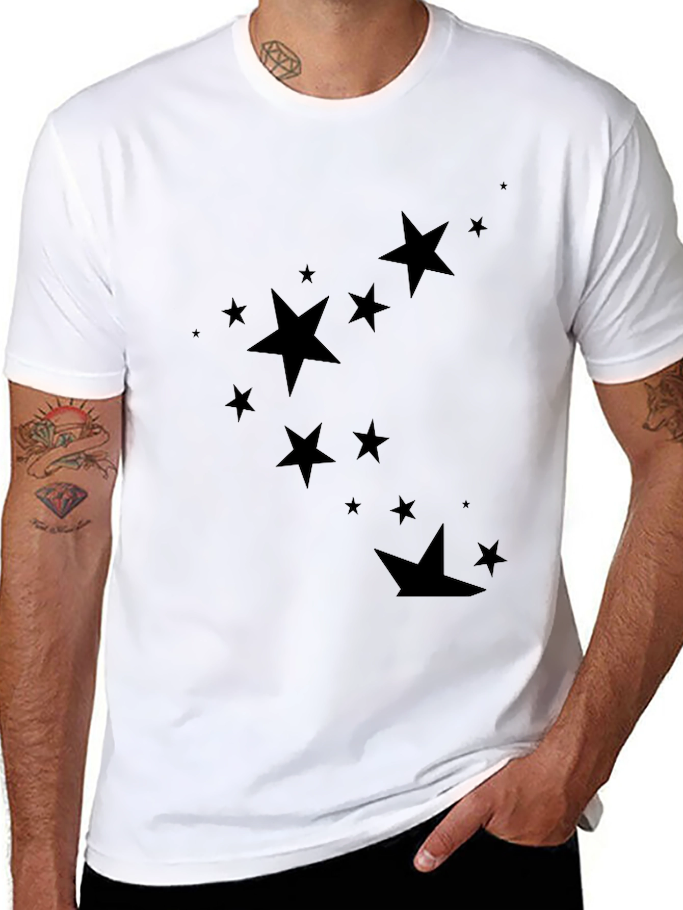 Starry Night Black Tee - Stylish Mens Casual Wear