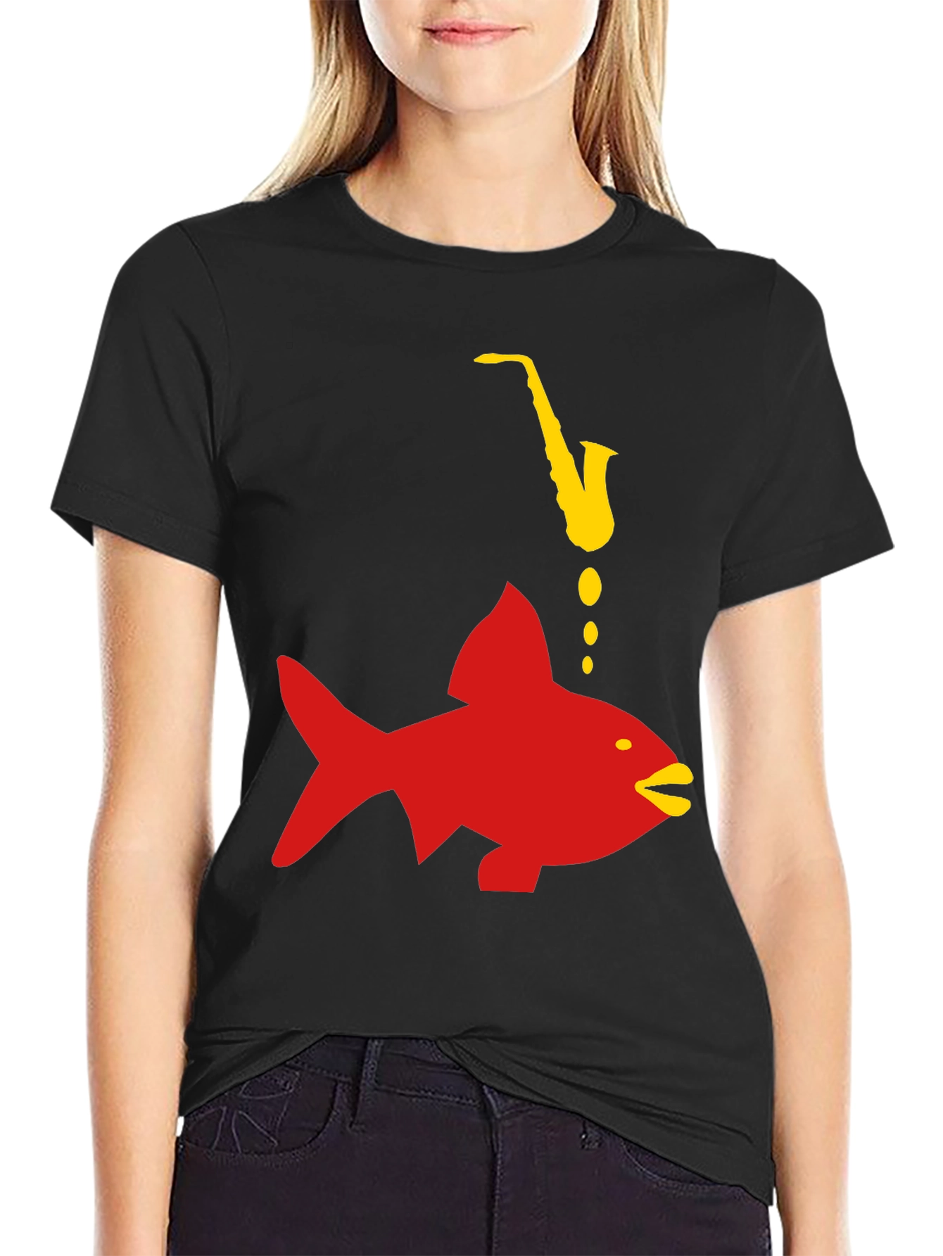 Saxophone Fish Graphic Tee