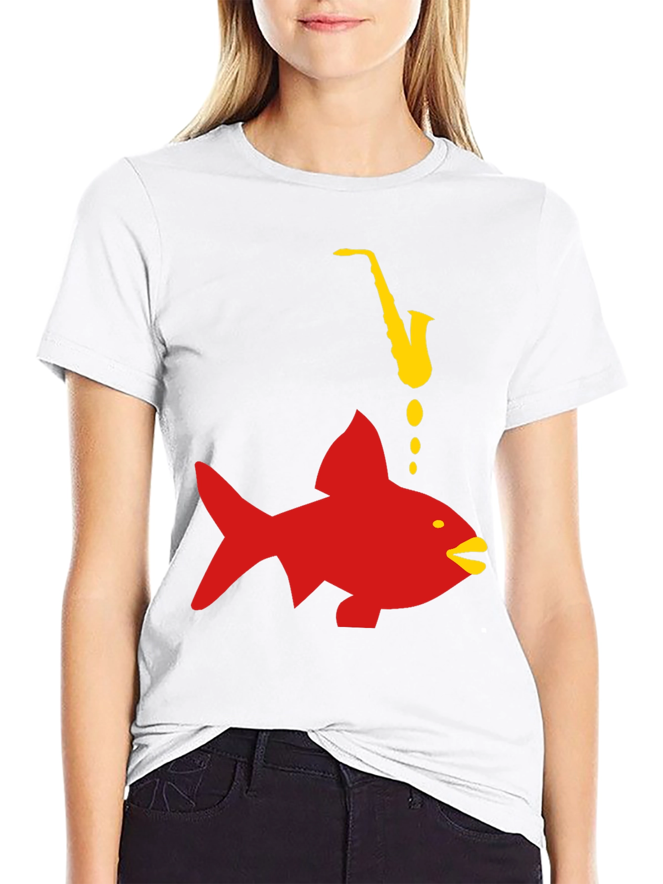 Saxophone Fish Graphic Tee