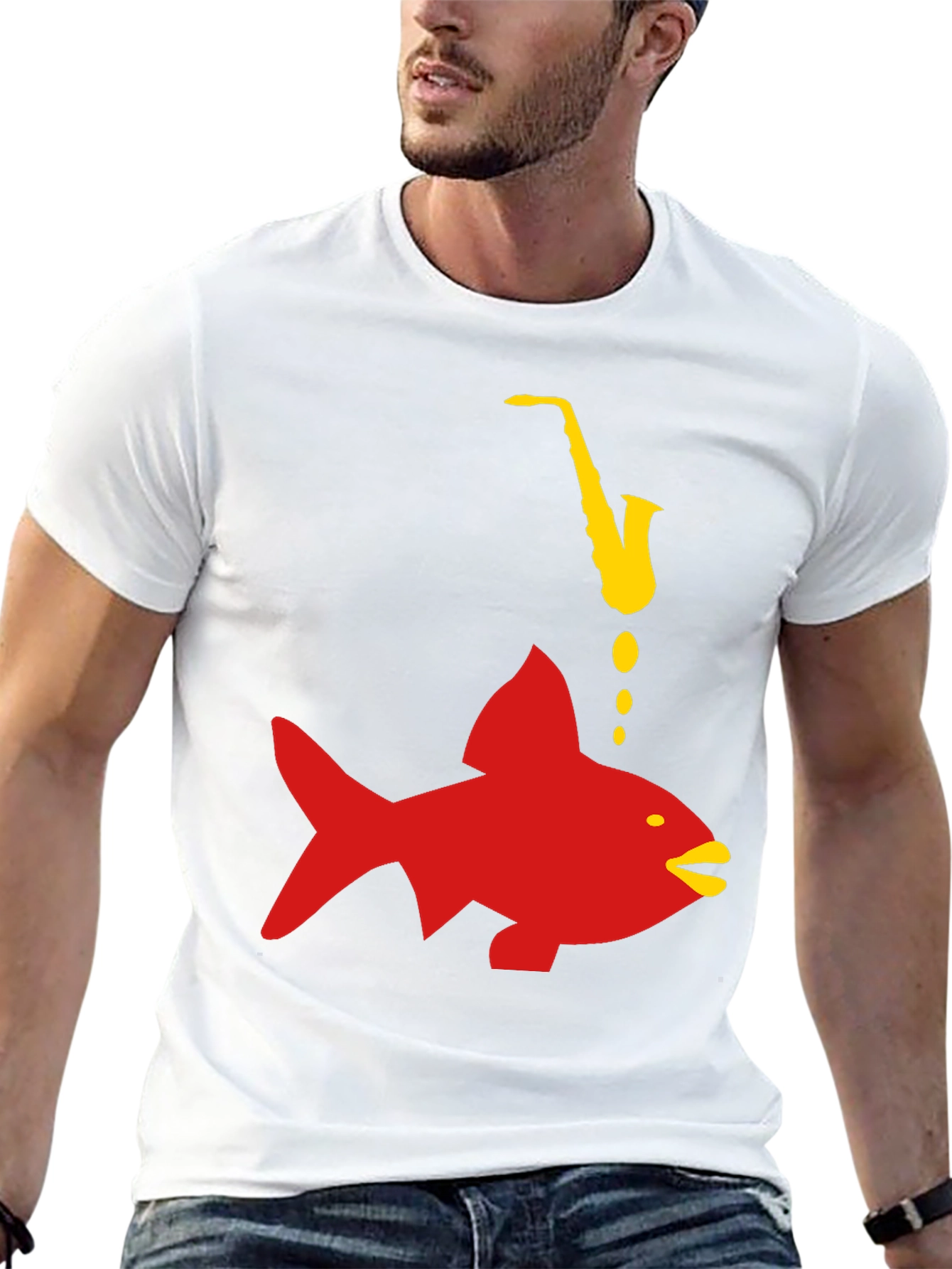Saxophone Fish Graphic Tee
