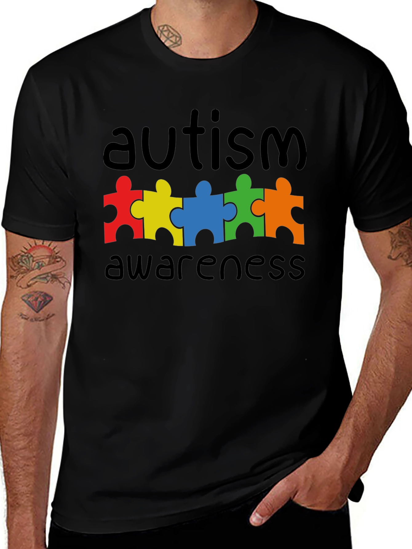 Autism Awareness Puzzle Piece Graphic T-Shirt
