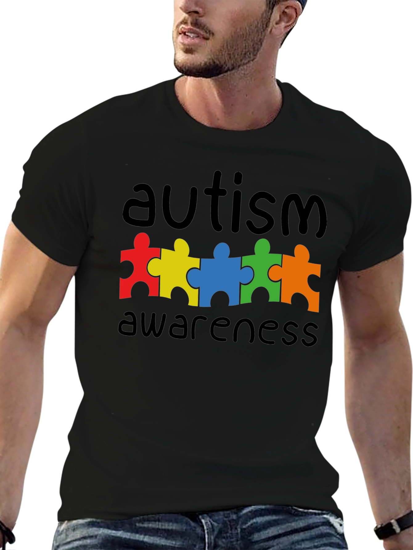 Autism Awareness Puzzle Piece Graphic T-Shirt