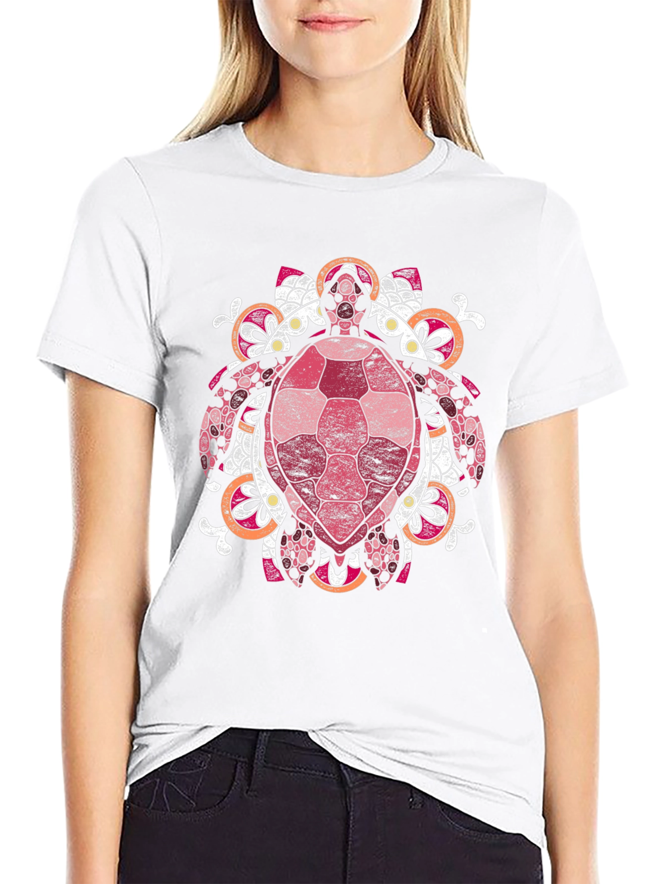 Turtle Mandala Graphic Tee - Black