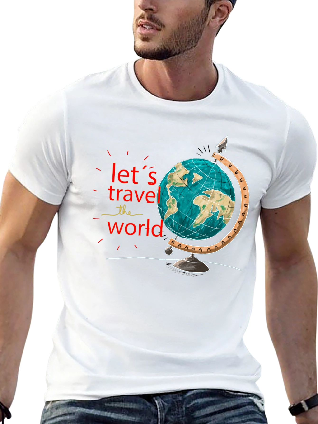 Lets Travel the World Black T-Shirt
