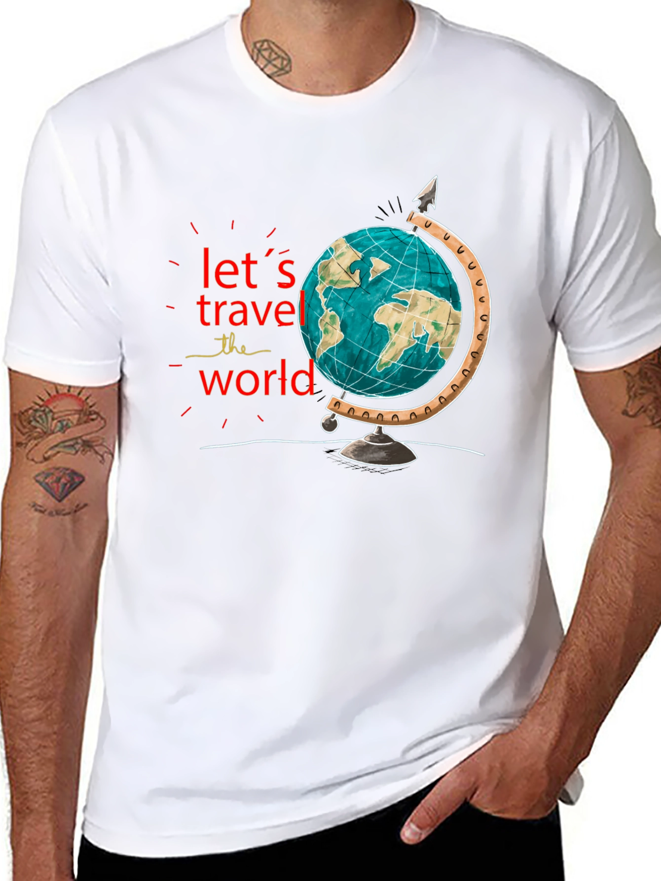 Lets Travel the World Black T-Shirt