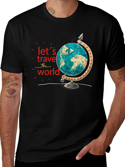 Lets Travel the World Black T-Shirt