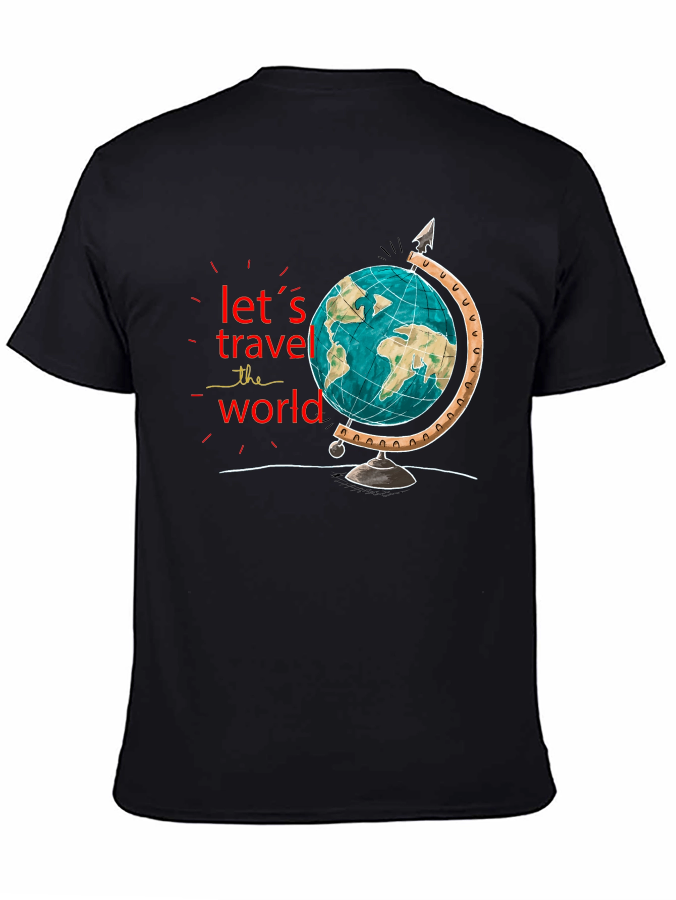 Lets Travel the World Black T-Shirt