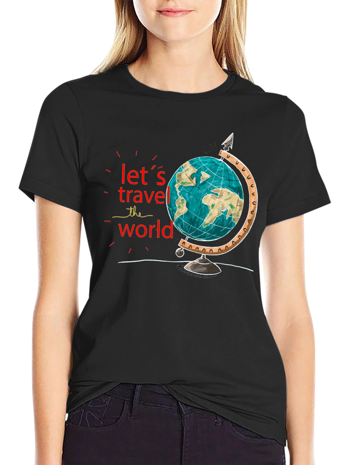 Lets Travel the World Black T-Shirt