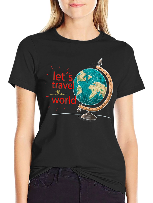 Lets Travel the World Black T-Shirt