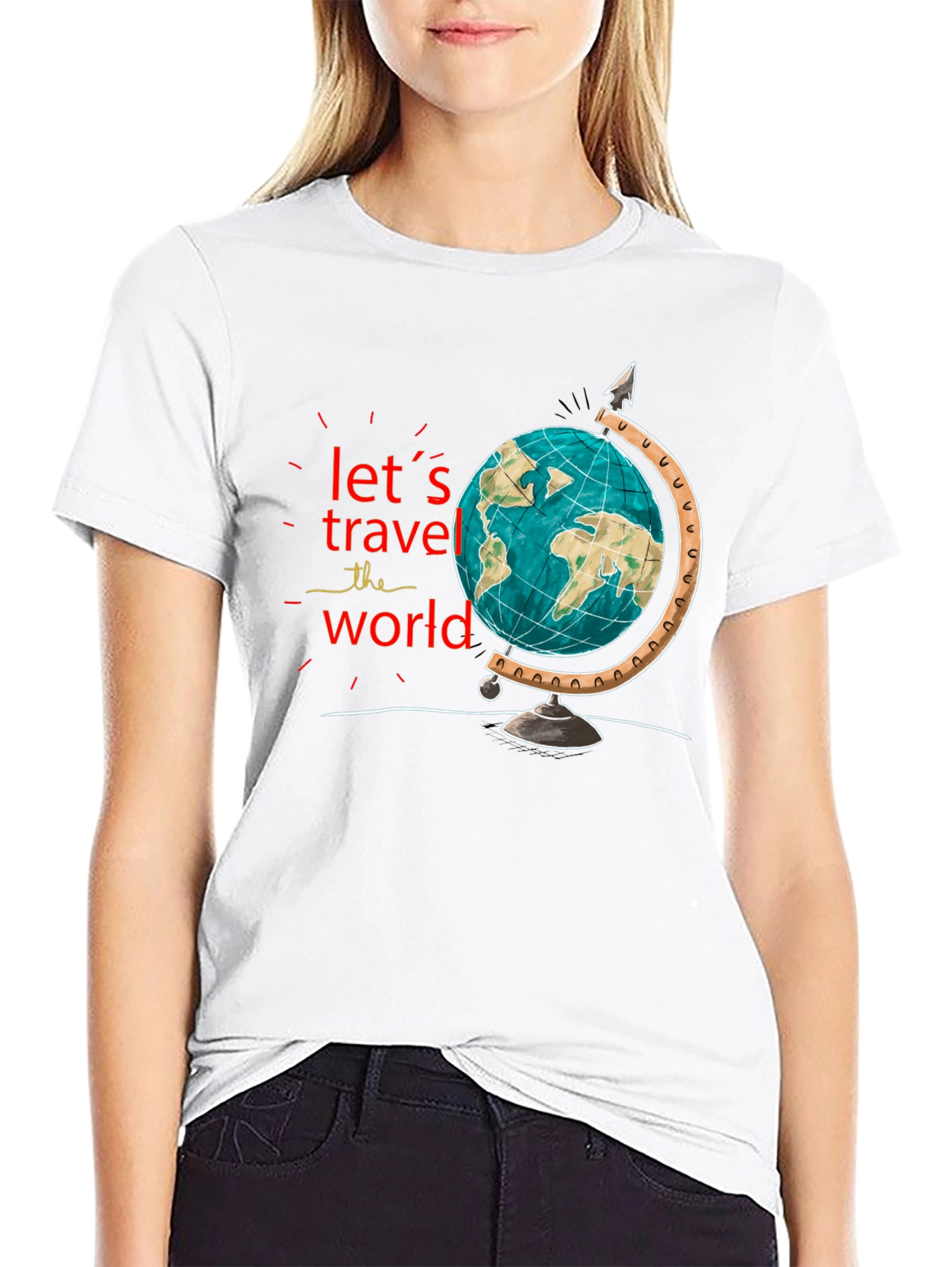 Lets Travel the World Black T-Shirt