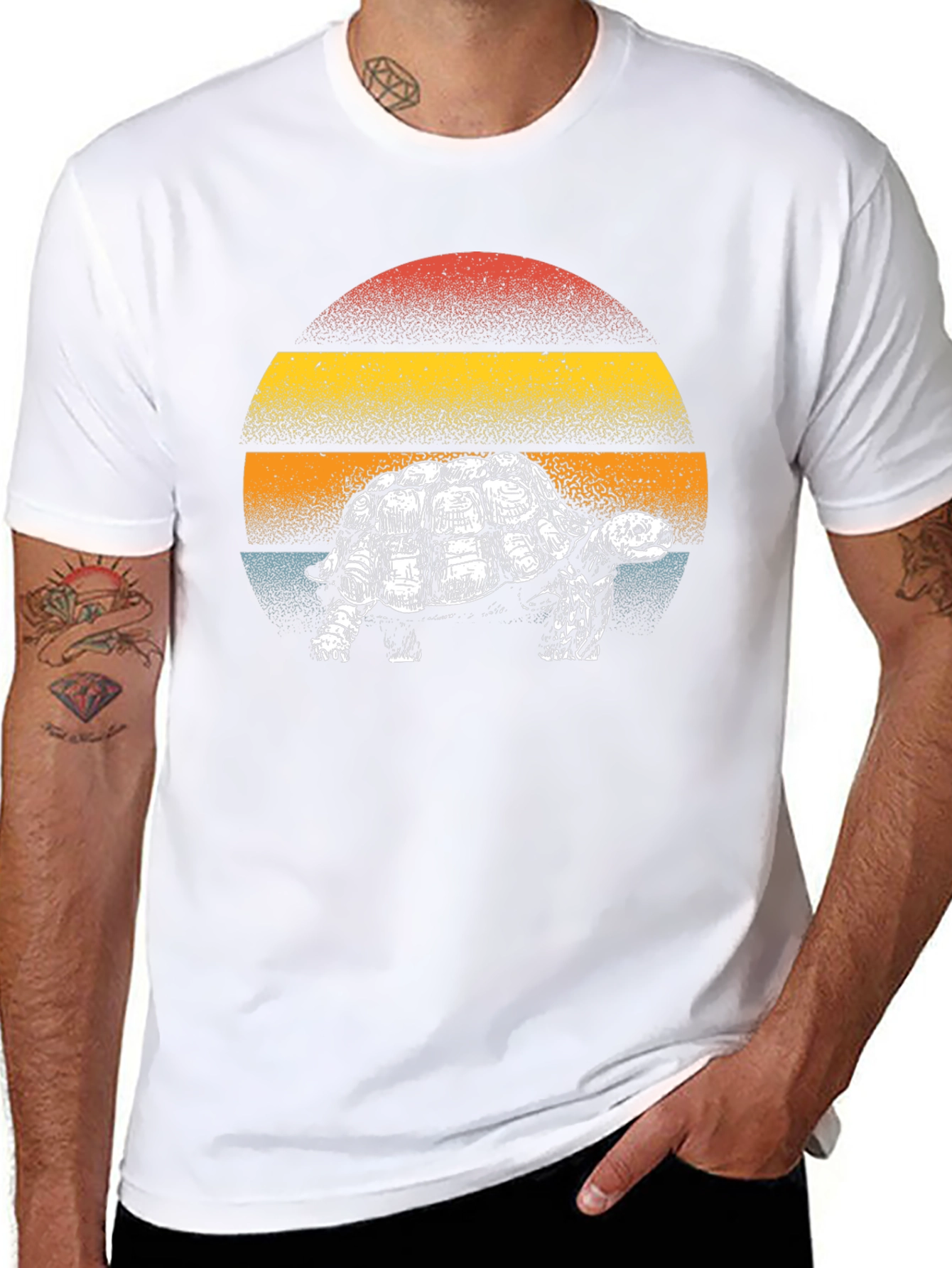 Retro Turtle Graphic Tee - Black
