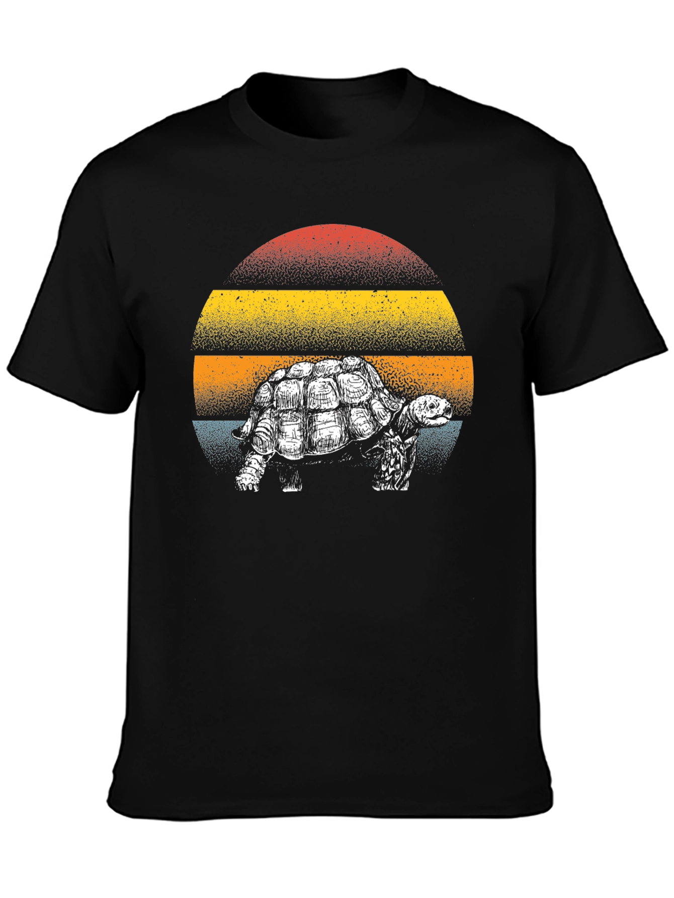 Retro Turtle Graphic Tee - Black