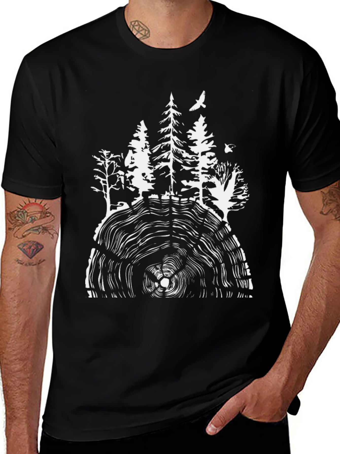 Natures Rings Graphic Tee - Black