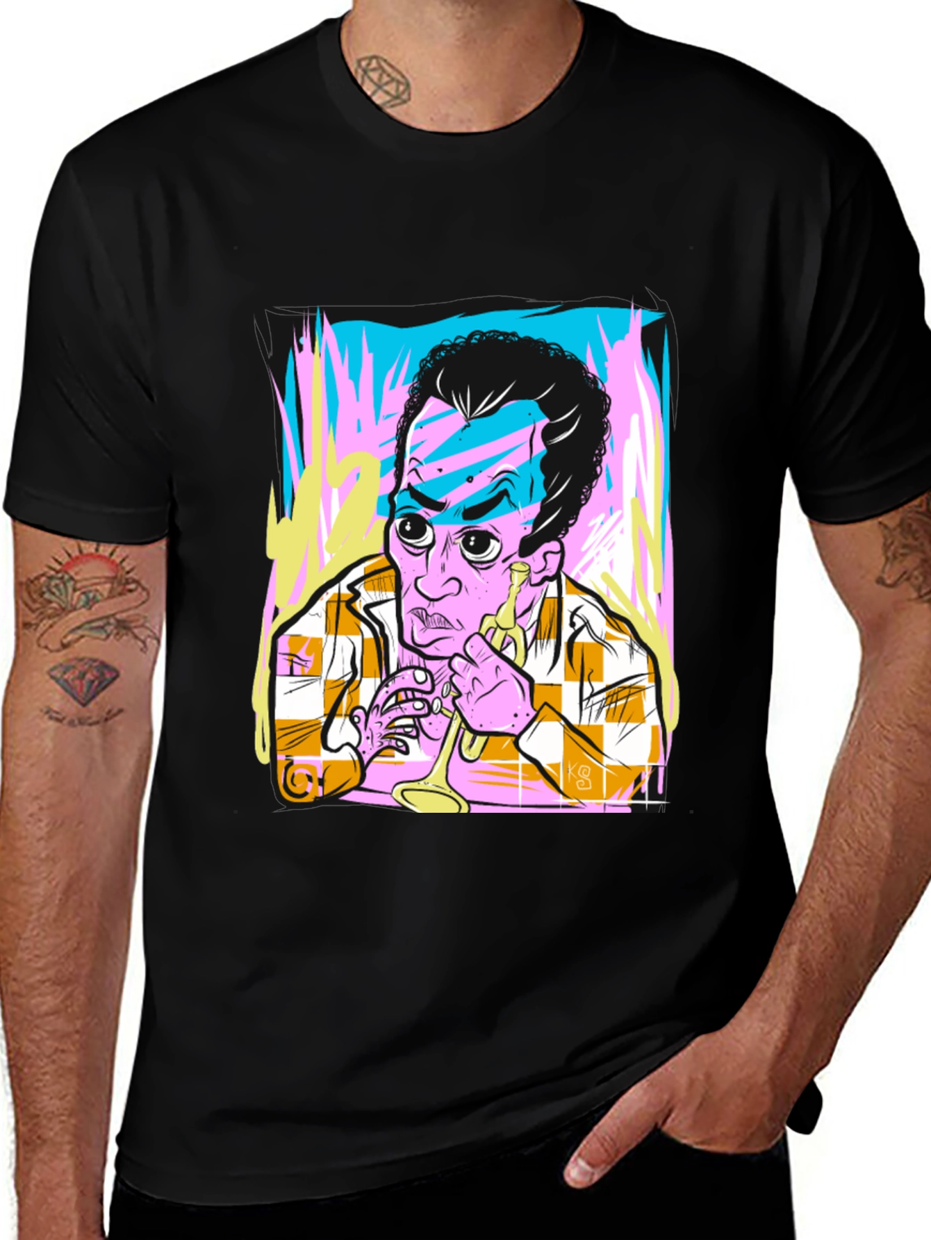 Jazz Trumpet Graphic T-Shirt - Cool Musician Tee