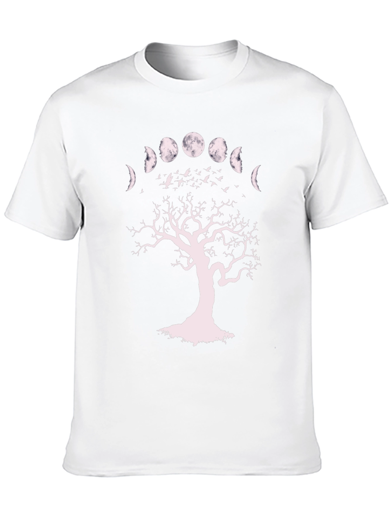 Moon Phases Tree Graphic Tee - Unisex Black T-Shirt