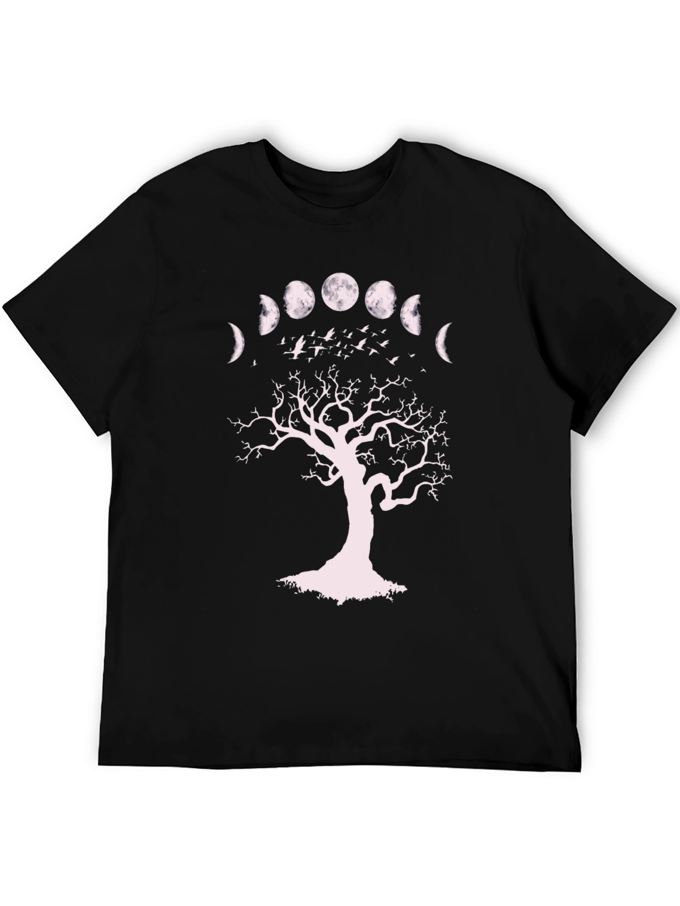 Moon Phases Tree Graphic Tee - Unisex Black T-Shirt