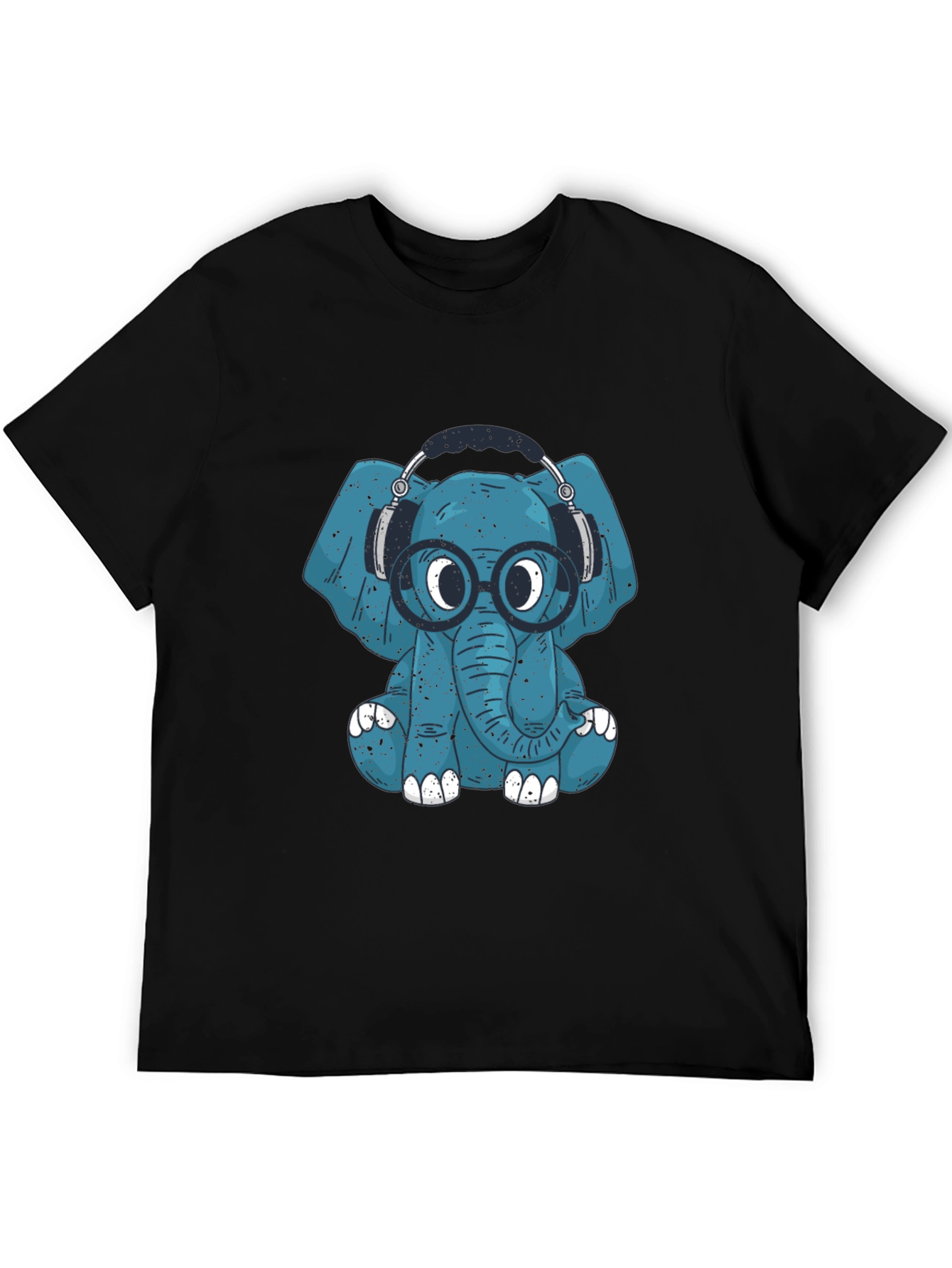 Blue Elephant Geek T-Shirt - Quirky Graphic Tee