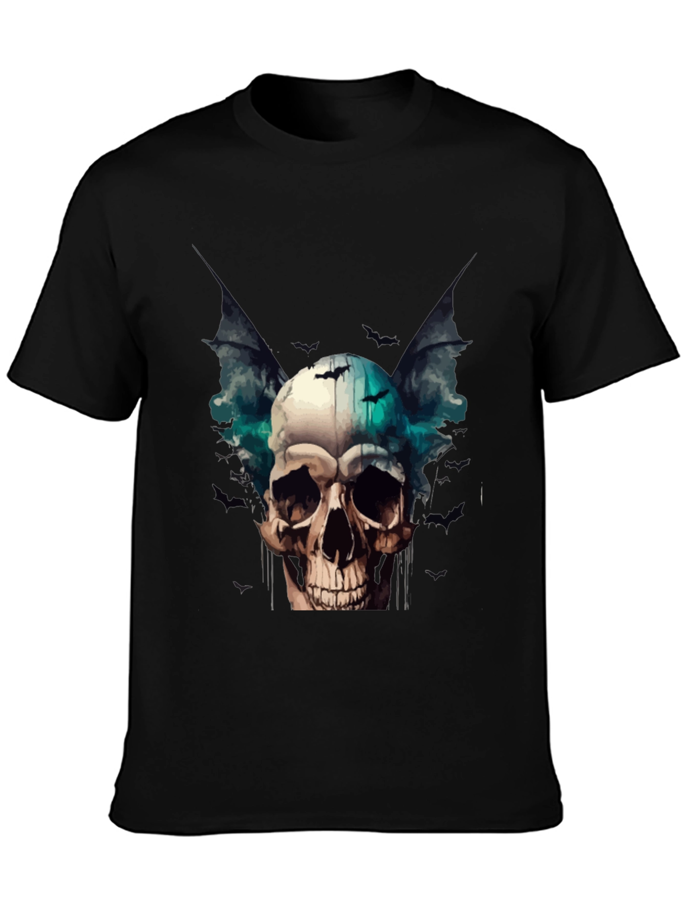 Skull & Bats Graphic Tee - Gothic Style T-Shirt