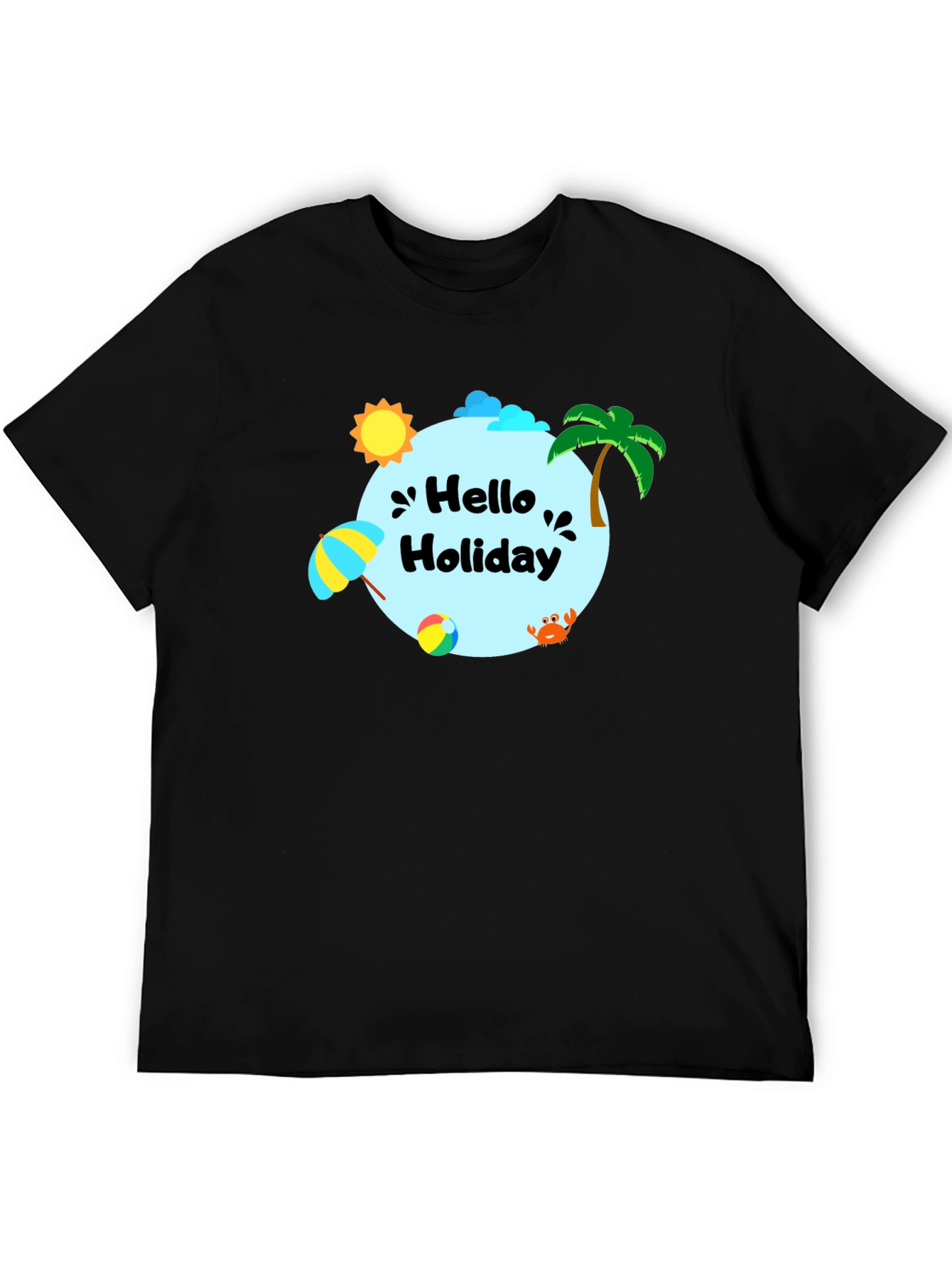 Hello Holiday Graphic Tee - Beach Vibes T-Shirt