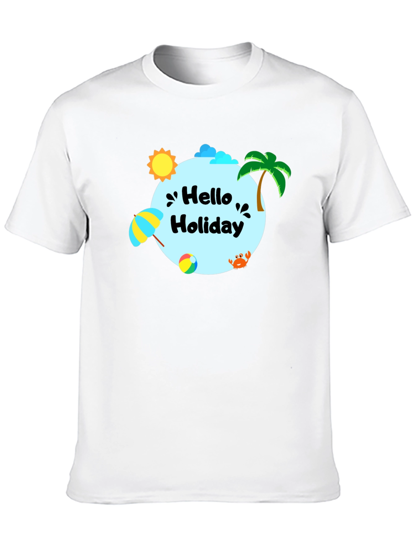 Hello Holiday Graphic Tee - Beach Vibes T-Shirt