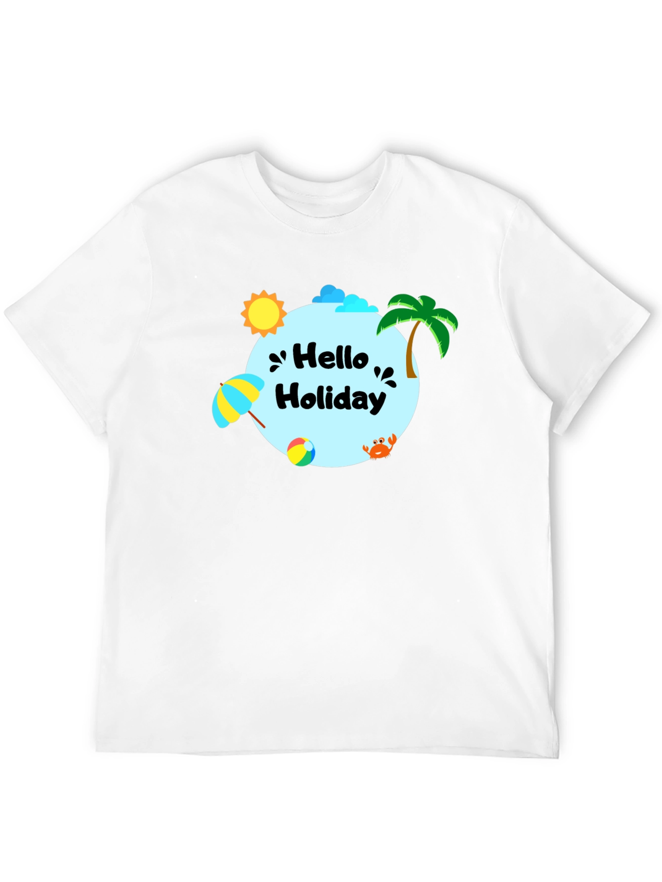Hello Holiday Graphic Tee - Beach Vibes T-Shirt