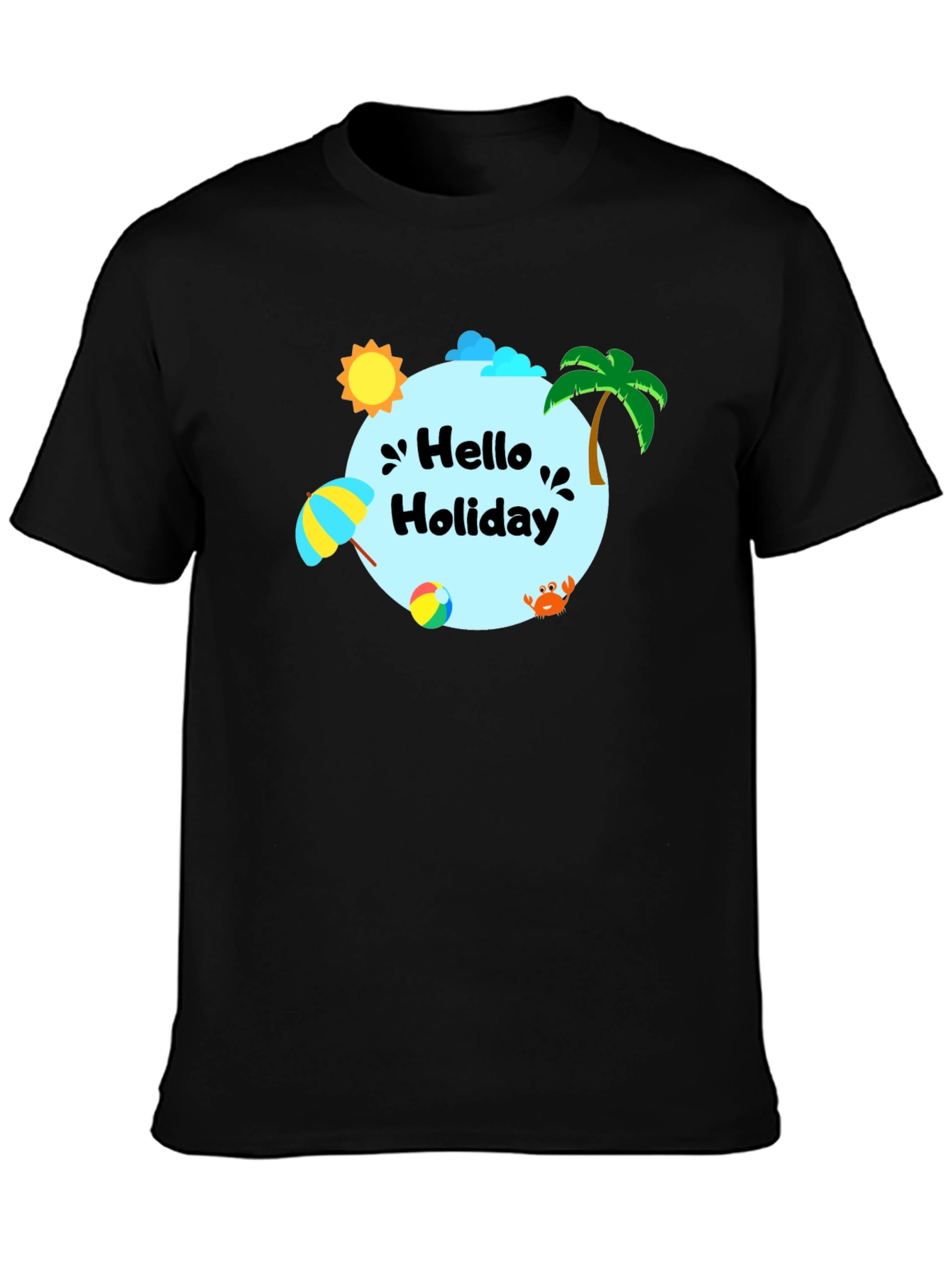 Hello Holiday Graphic Tee - Beach Vibes T-Shirt