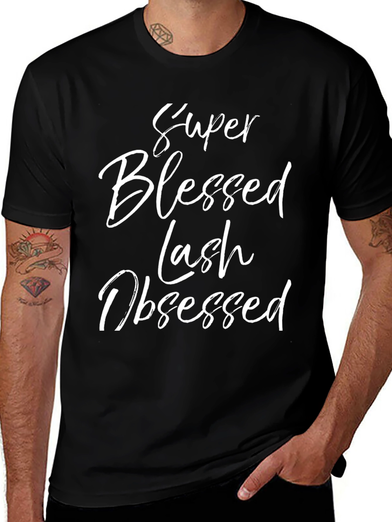 Super Blessed Lash Obsessed Black T-Shirt