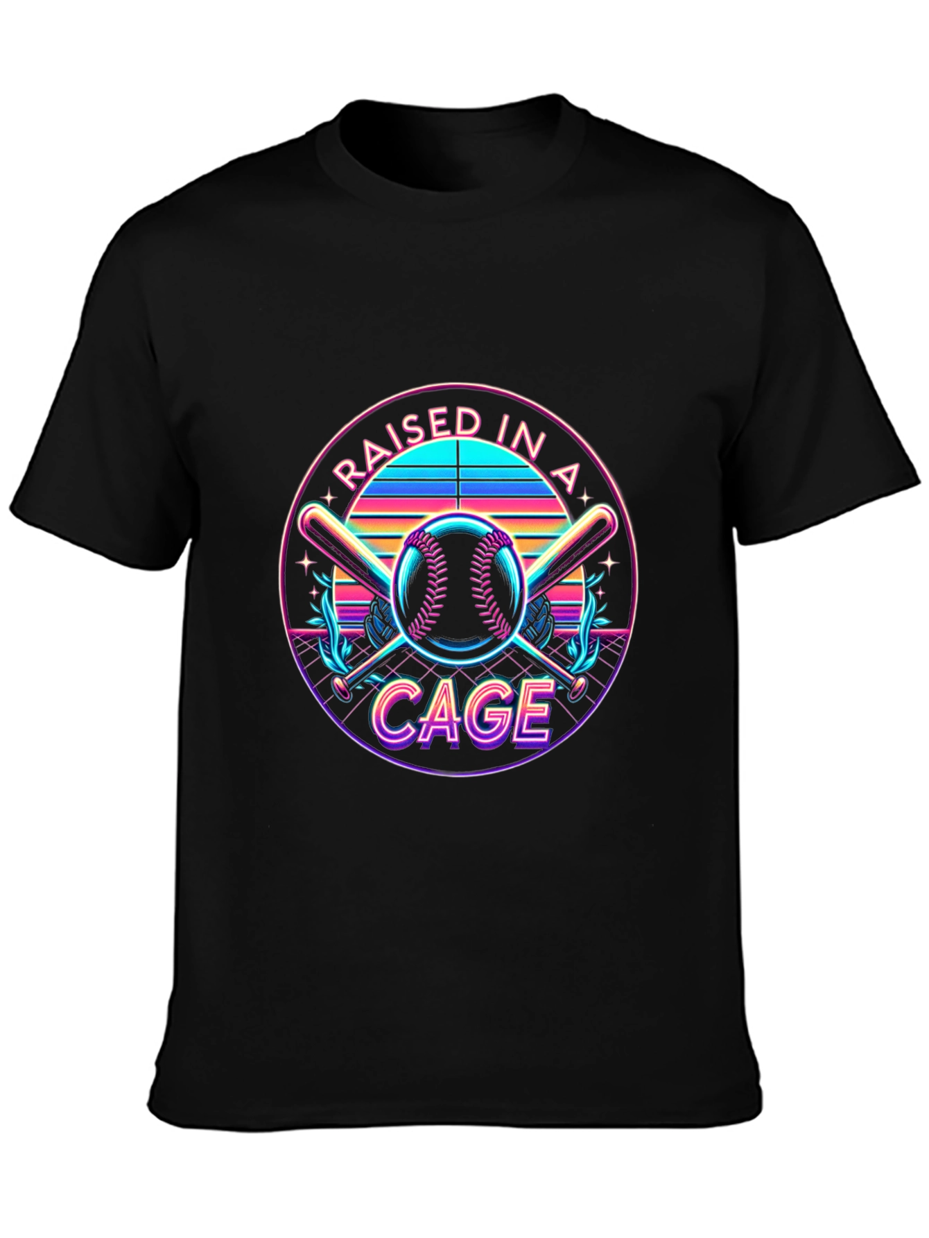 Raised in a Cage Retro Baseball T-Shirt