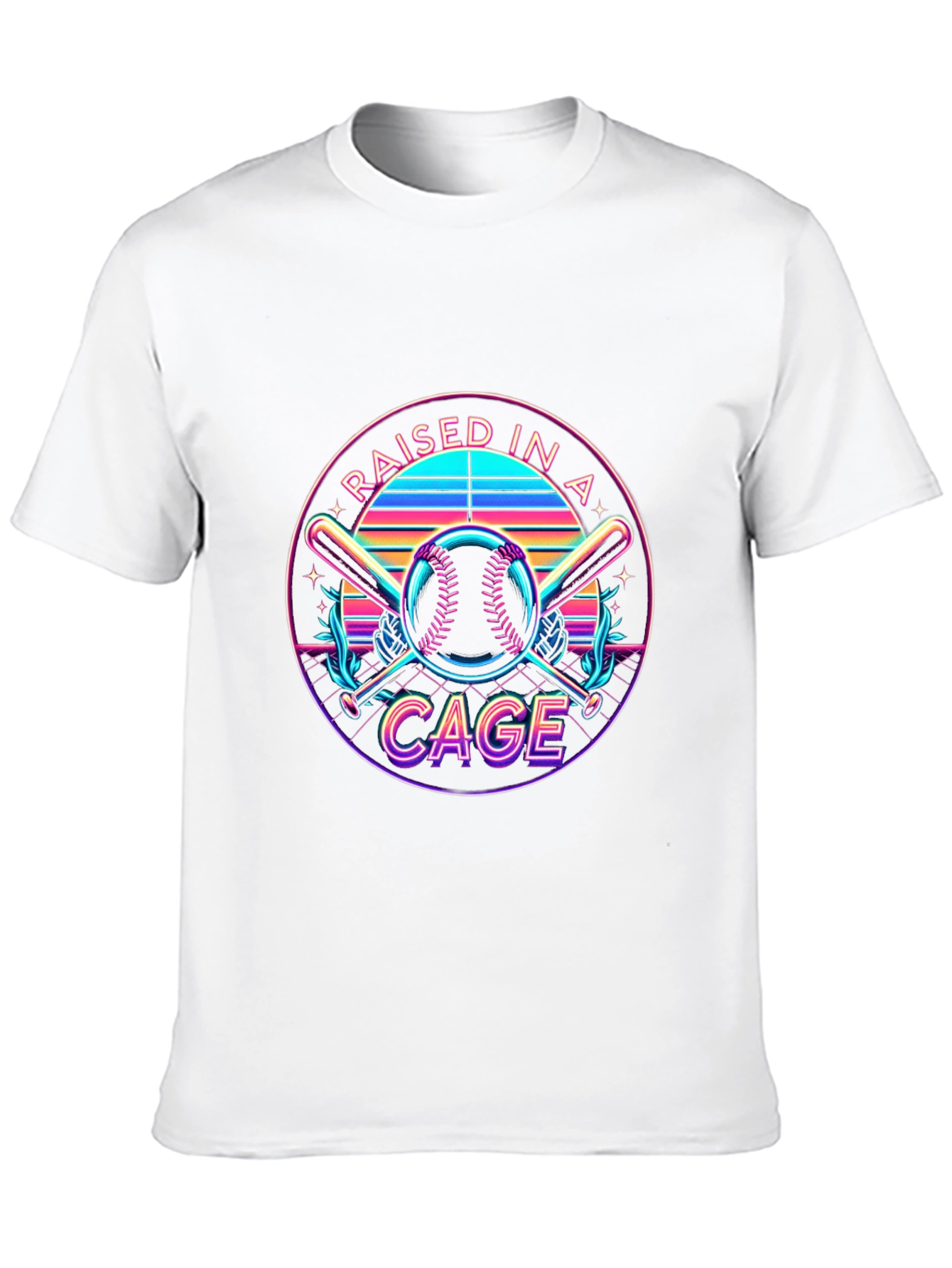 Raised in a Cage Retro Baseball T-Shirt