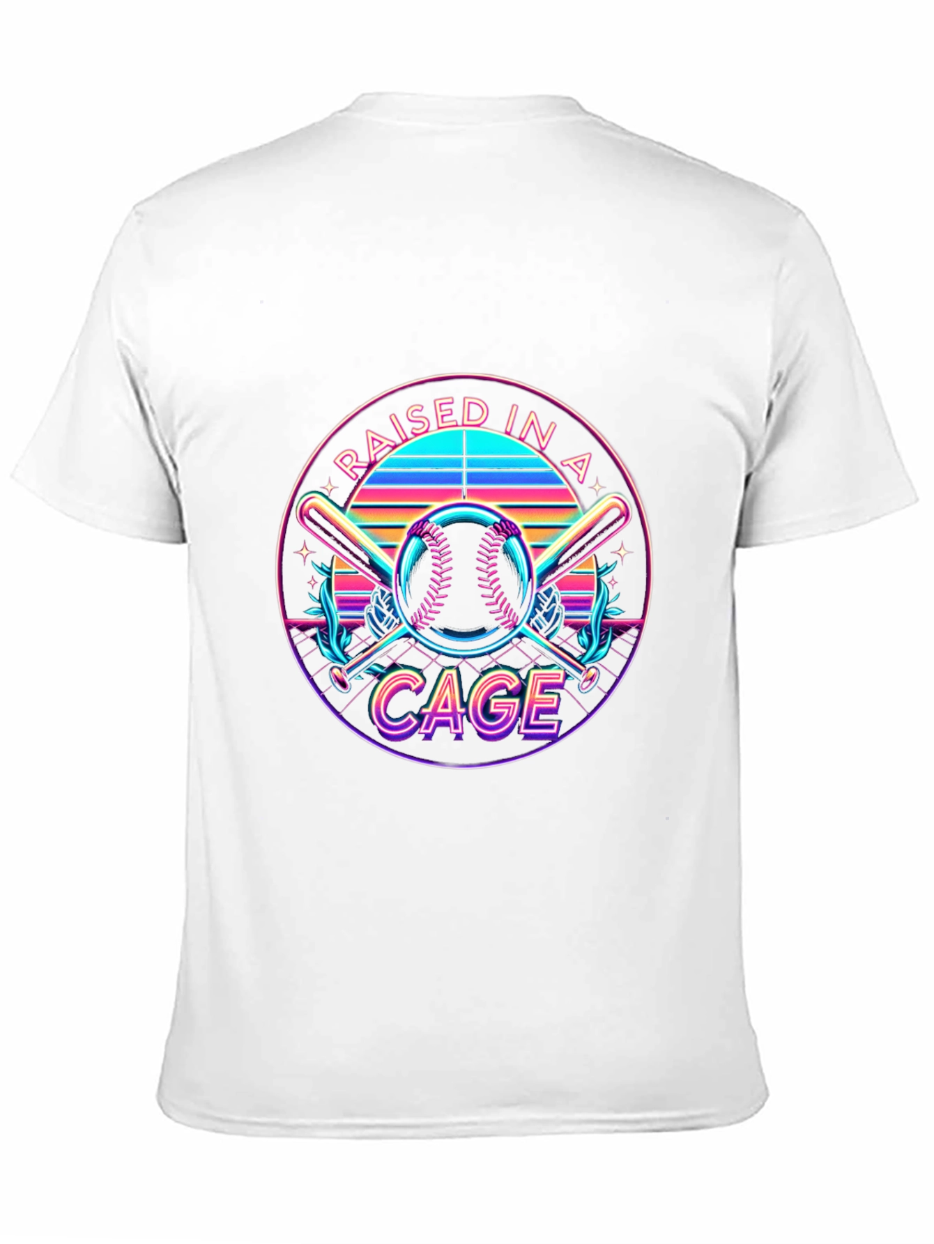 Raised in a Cage Retro Baseball T-Shirt