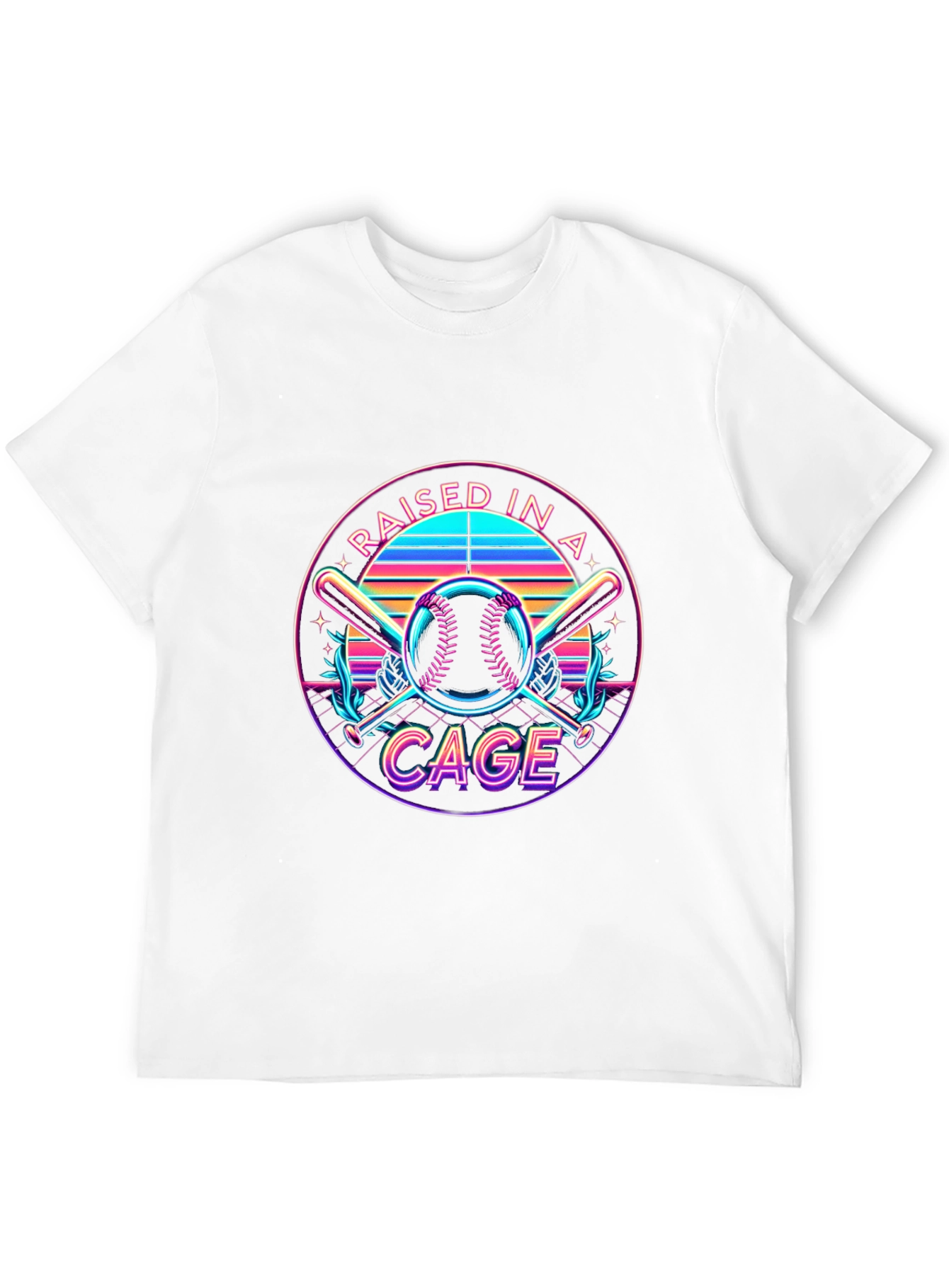 Raised in a Cage Retro Baseball T-Shirt