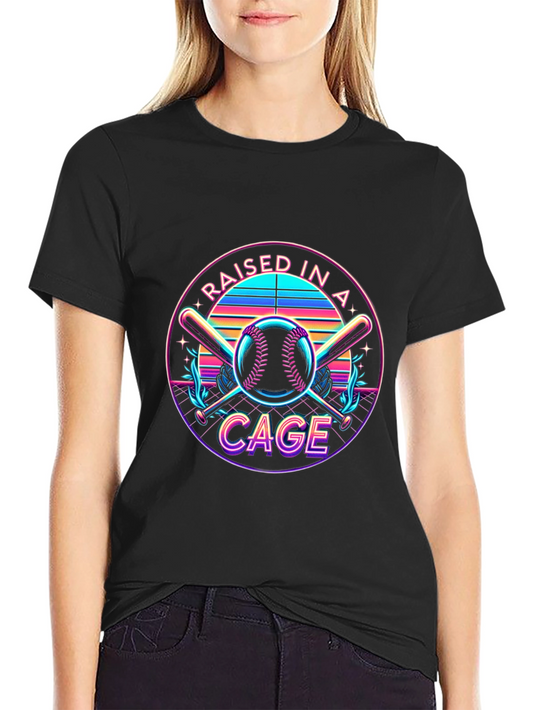 Raised in a Cage Retro Baseball T-Shirt