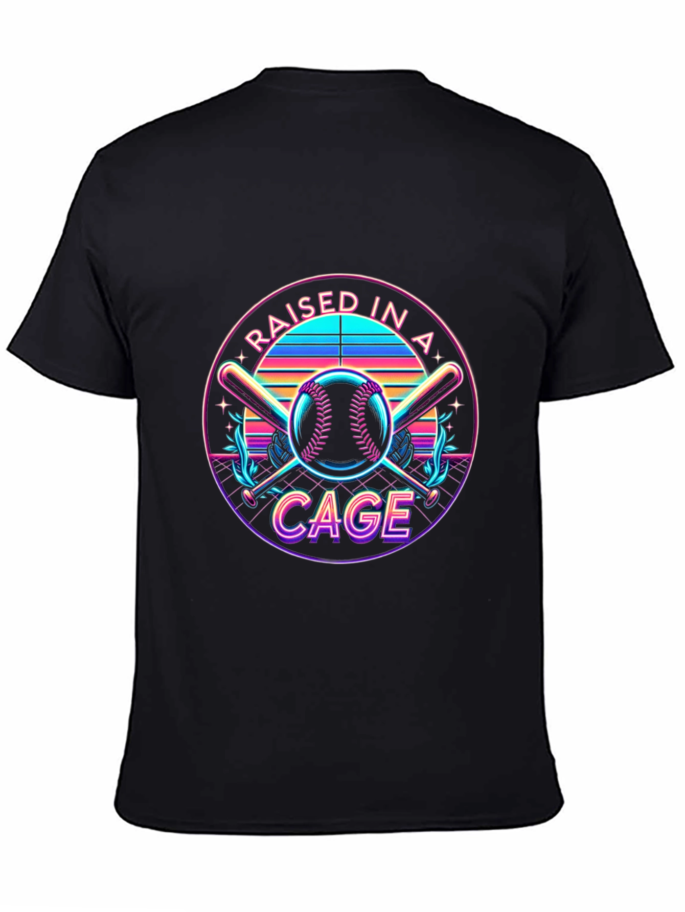 Raised in a Cage Retro Baseball T-Shirt